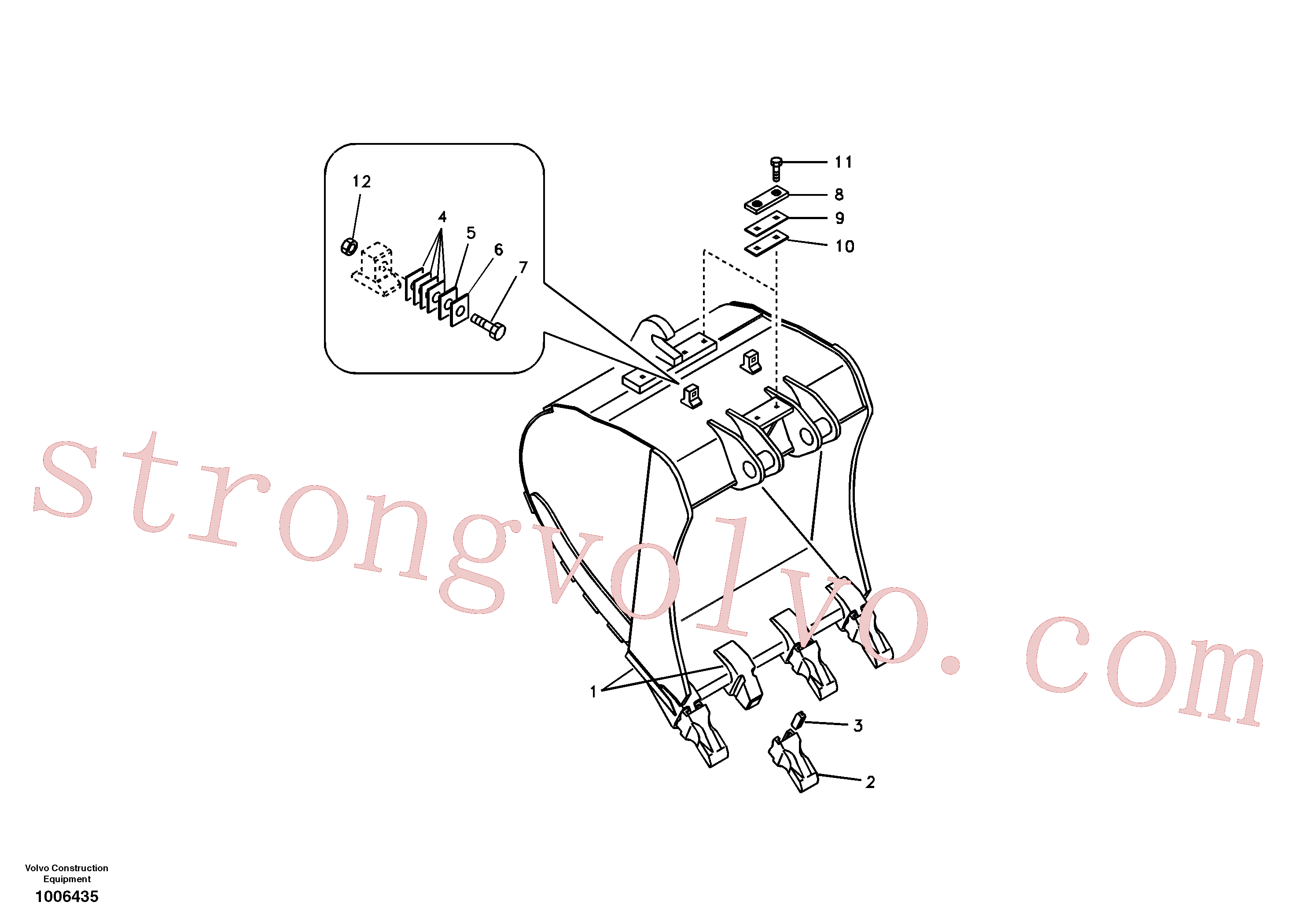 Volvo Acessórios para escavadeira SA1171-75110 Calço de ajuste Acessórios