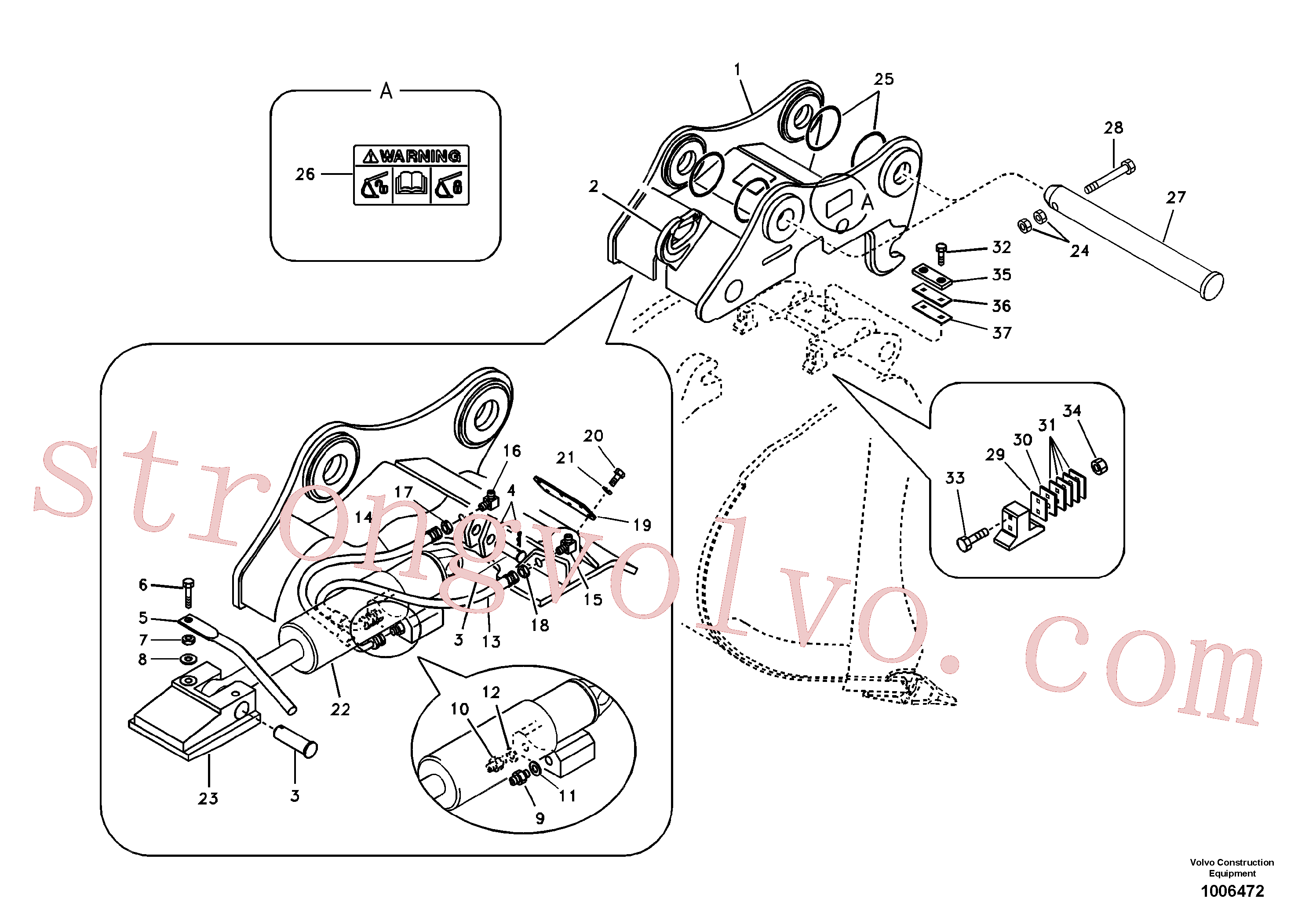 SA1171-75340 Volvo Suporte de acoplamento, QuickFit(1006472 Montagem)