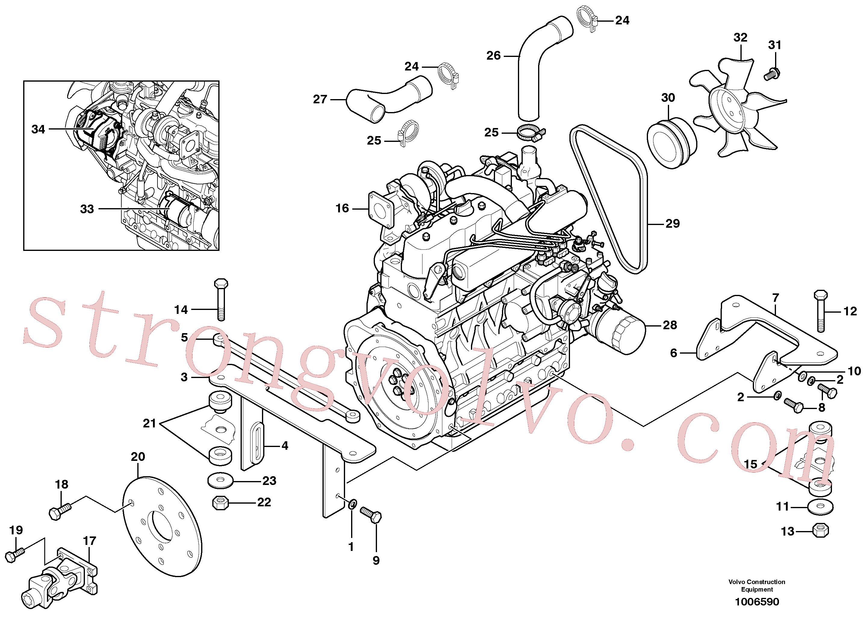 Volvo Montagem VOE963896 Parafuso sextavado Acessórios