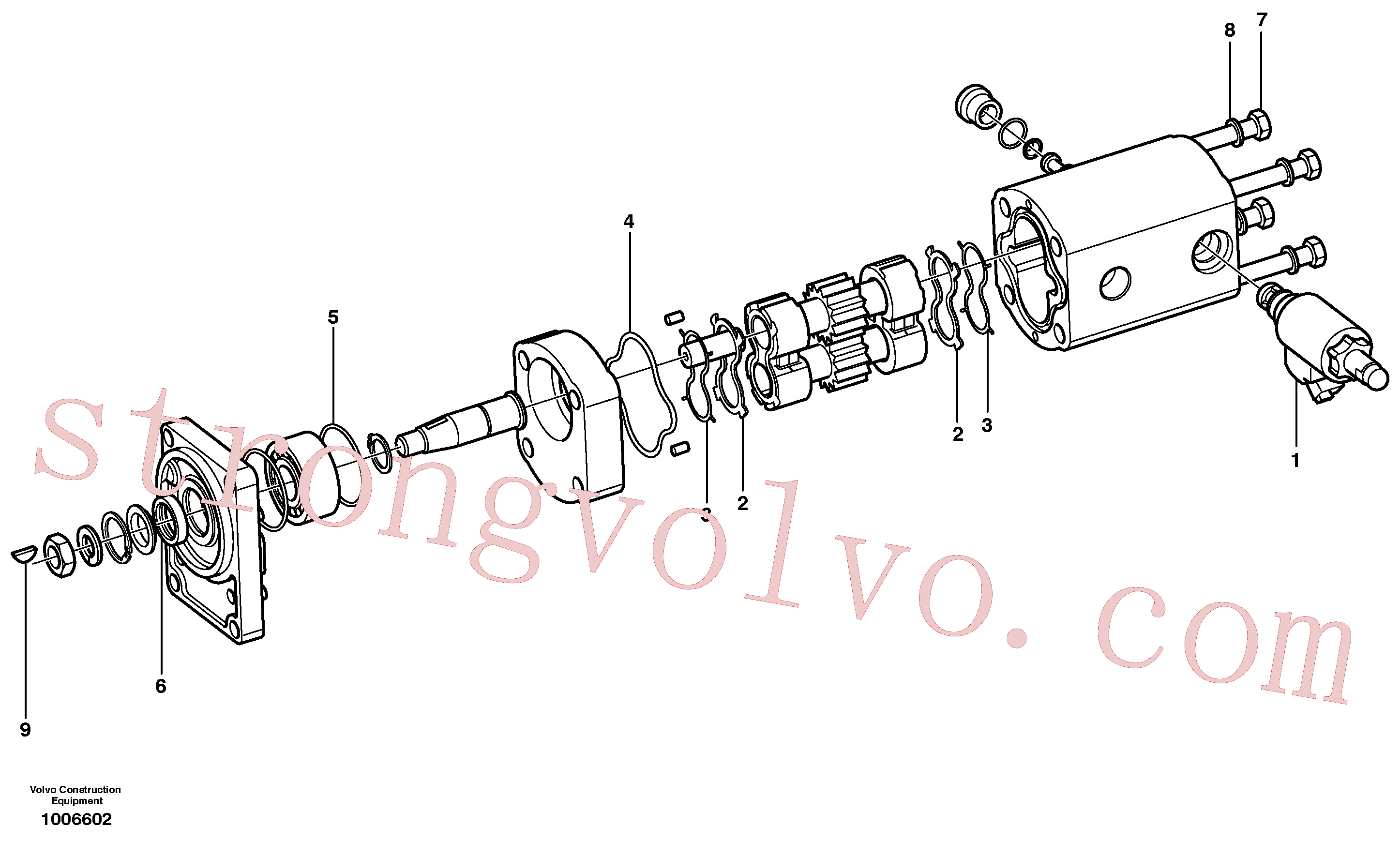 VOE11705759 Volvo Motor hidráulico(1006602 Montagem)