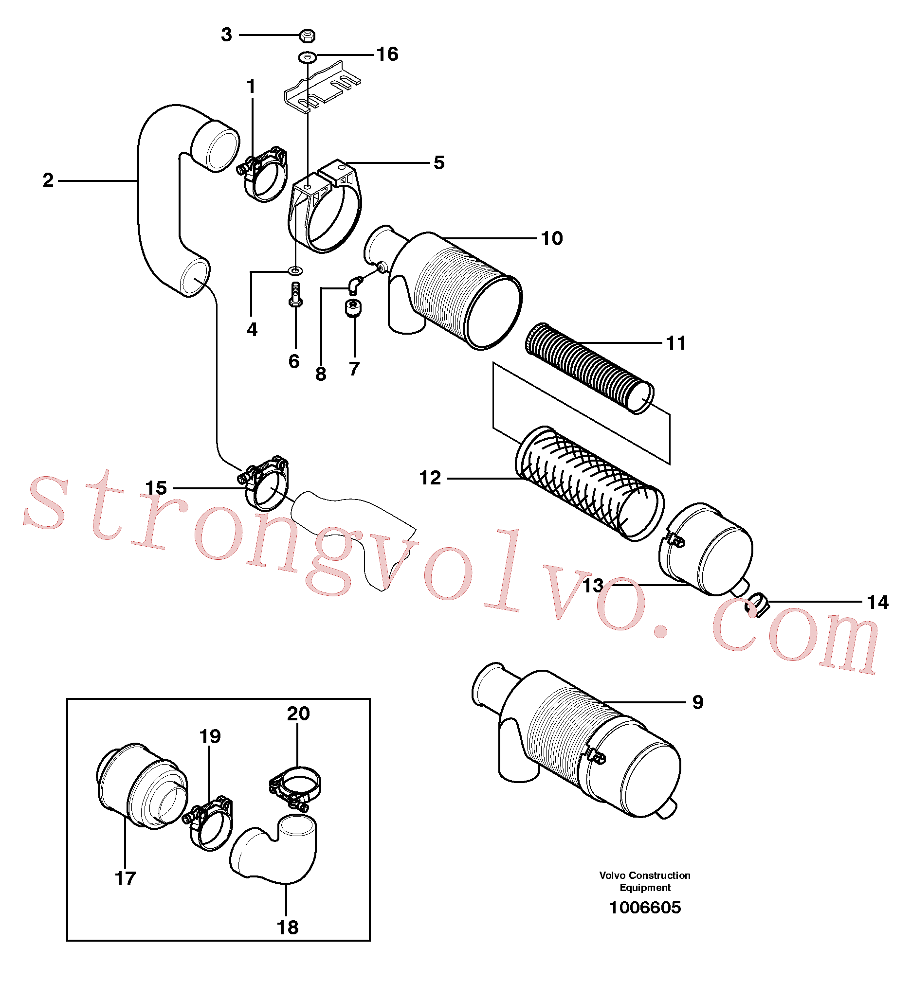 VOE11841178 Volvo Filtro de ar(1006605 Montagem)