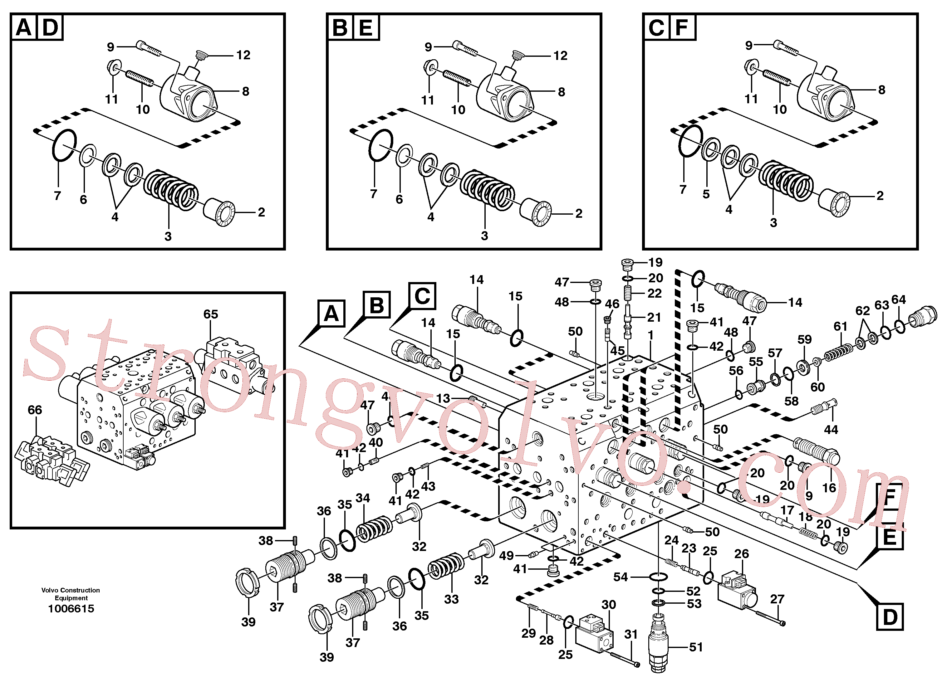 VOE11704851 Volvo Conjunto da válvula principal, bloco de montagem(1006615 Montagem)
