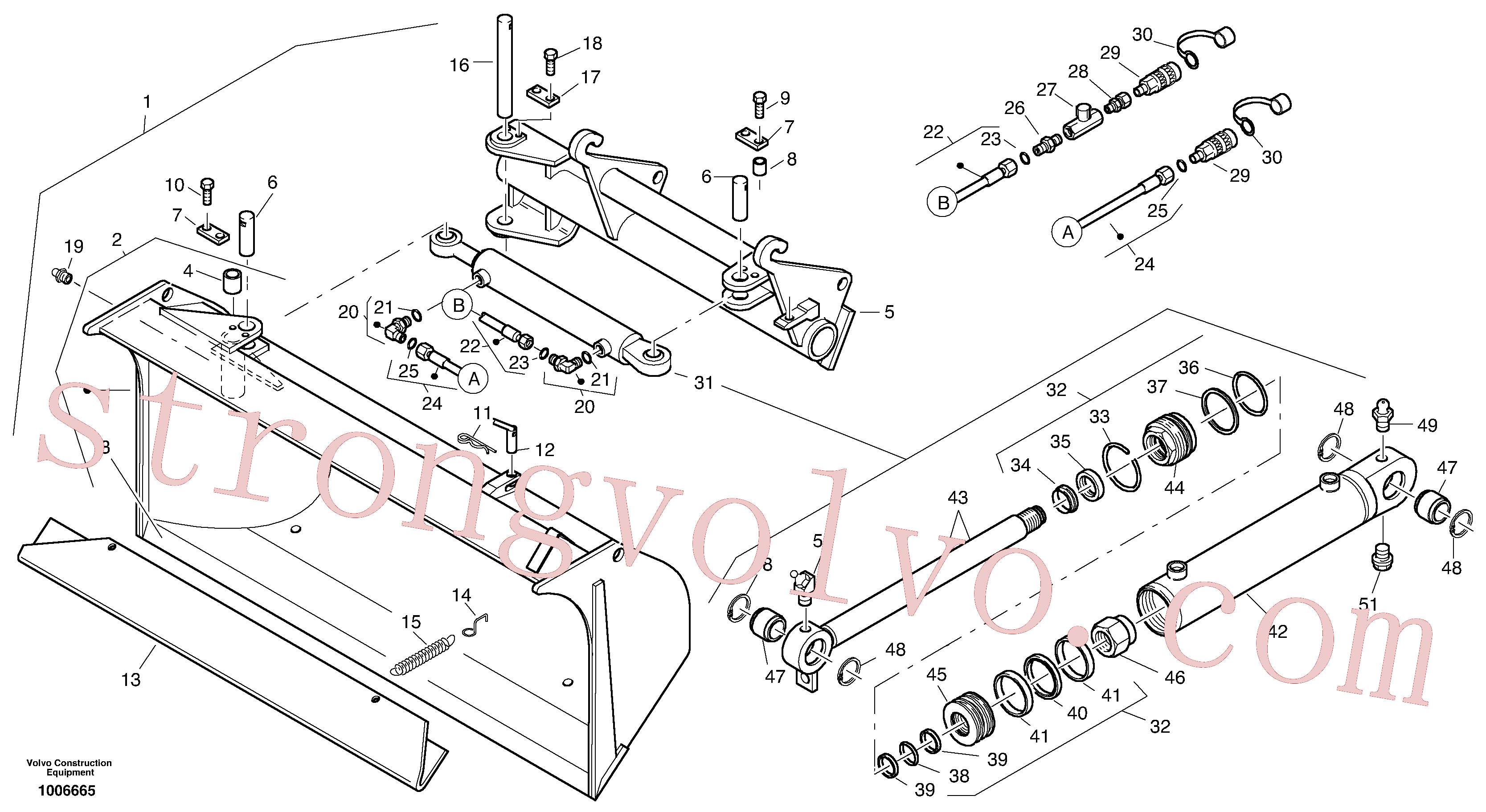 VOE11305040 Volvo Balde de inclinação lateral(1006665 Montagem)