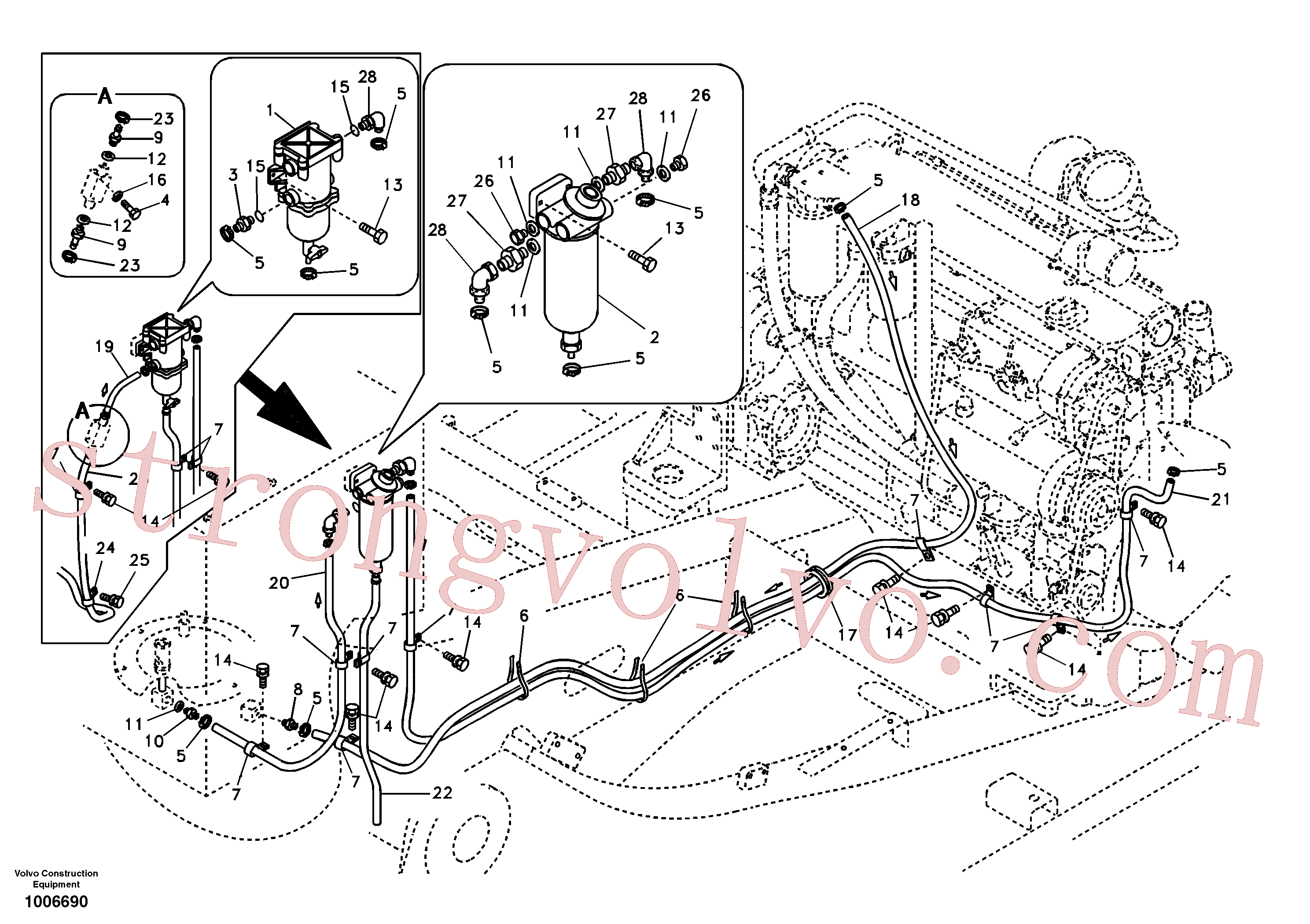 SA9011-20609 Volvo Tubo de combustível - depósito de combustível(1006690 Montagem)