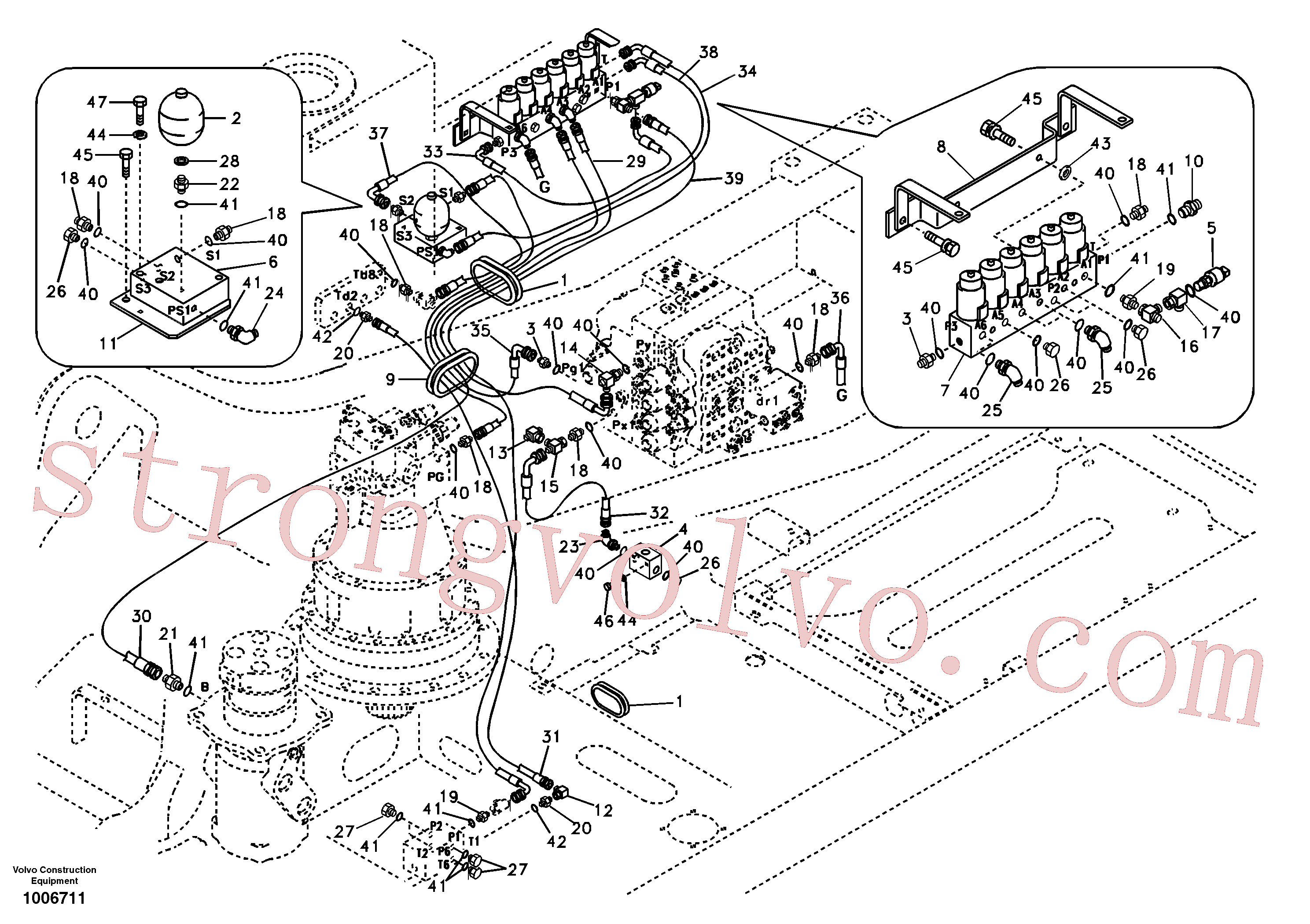 China Made VOE14501367 Valve Volvo Acessórios para escavadeira