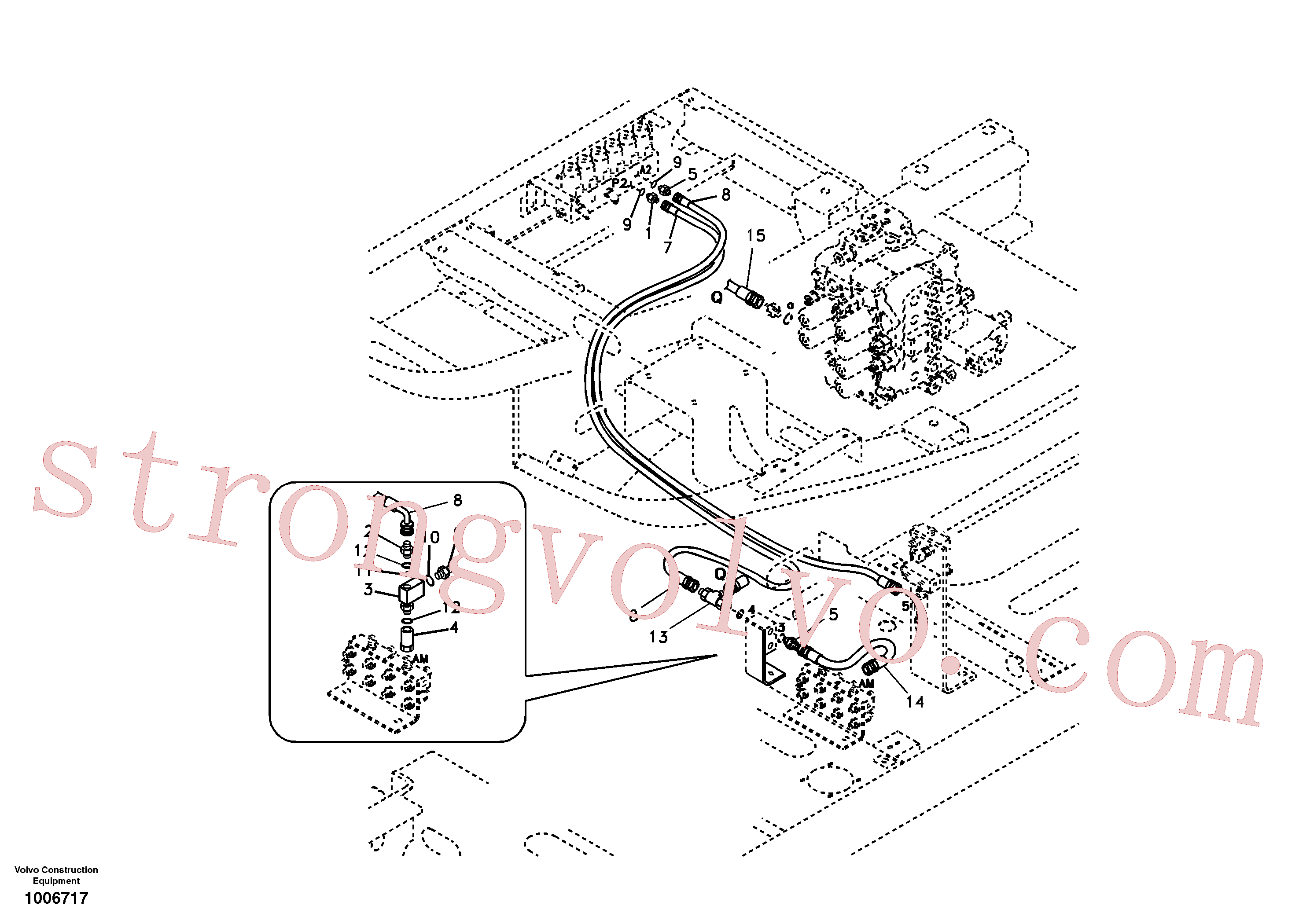 SA9411-93492 Volvo Hidráulica de serviço, martelo e cortador para fluxo da bomba auxiliar(1006717 Montagem)