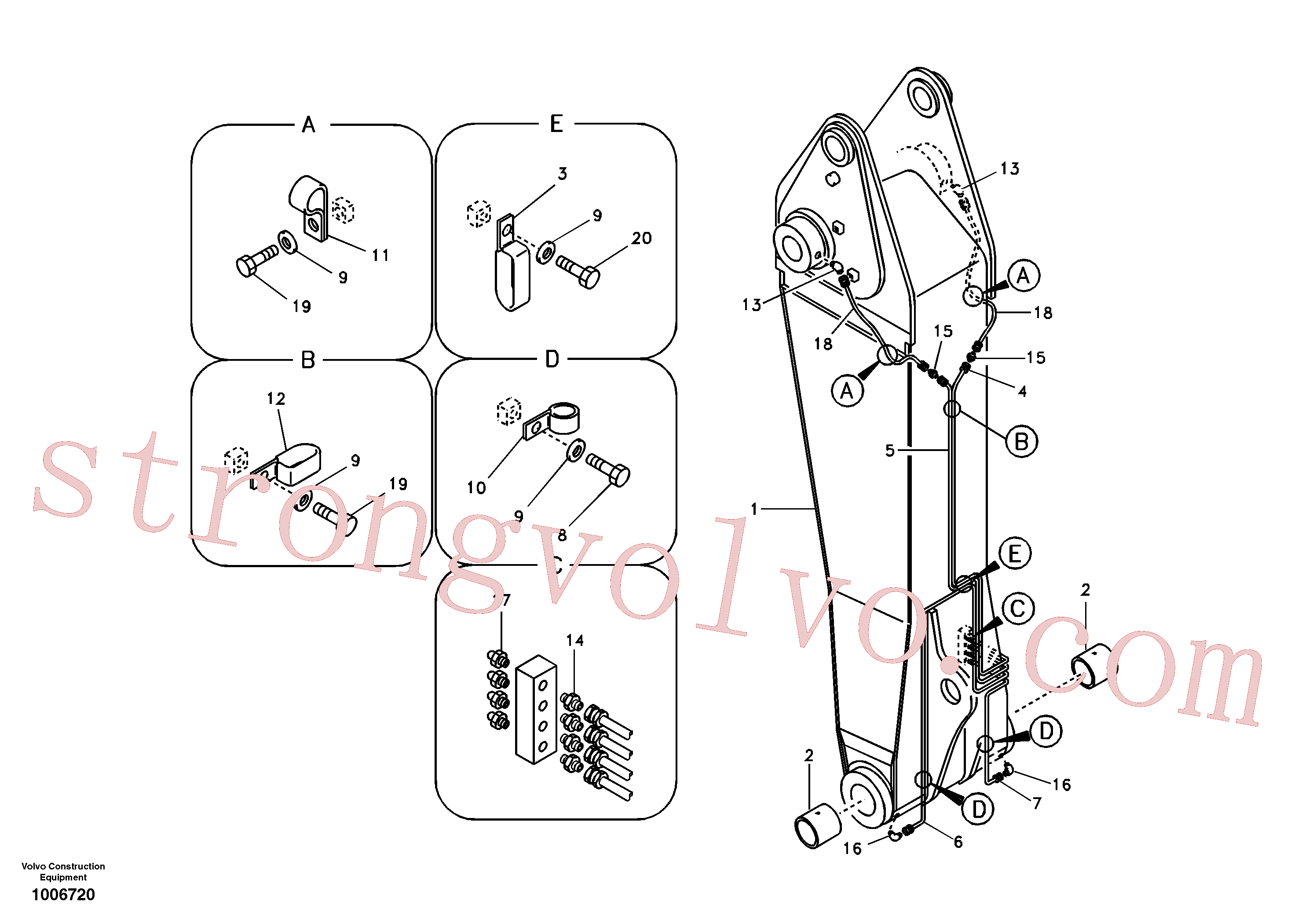 Atacado VOE14513378 Pipe Volvo escavadeira