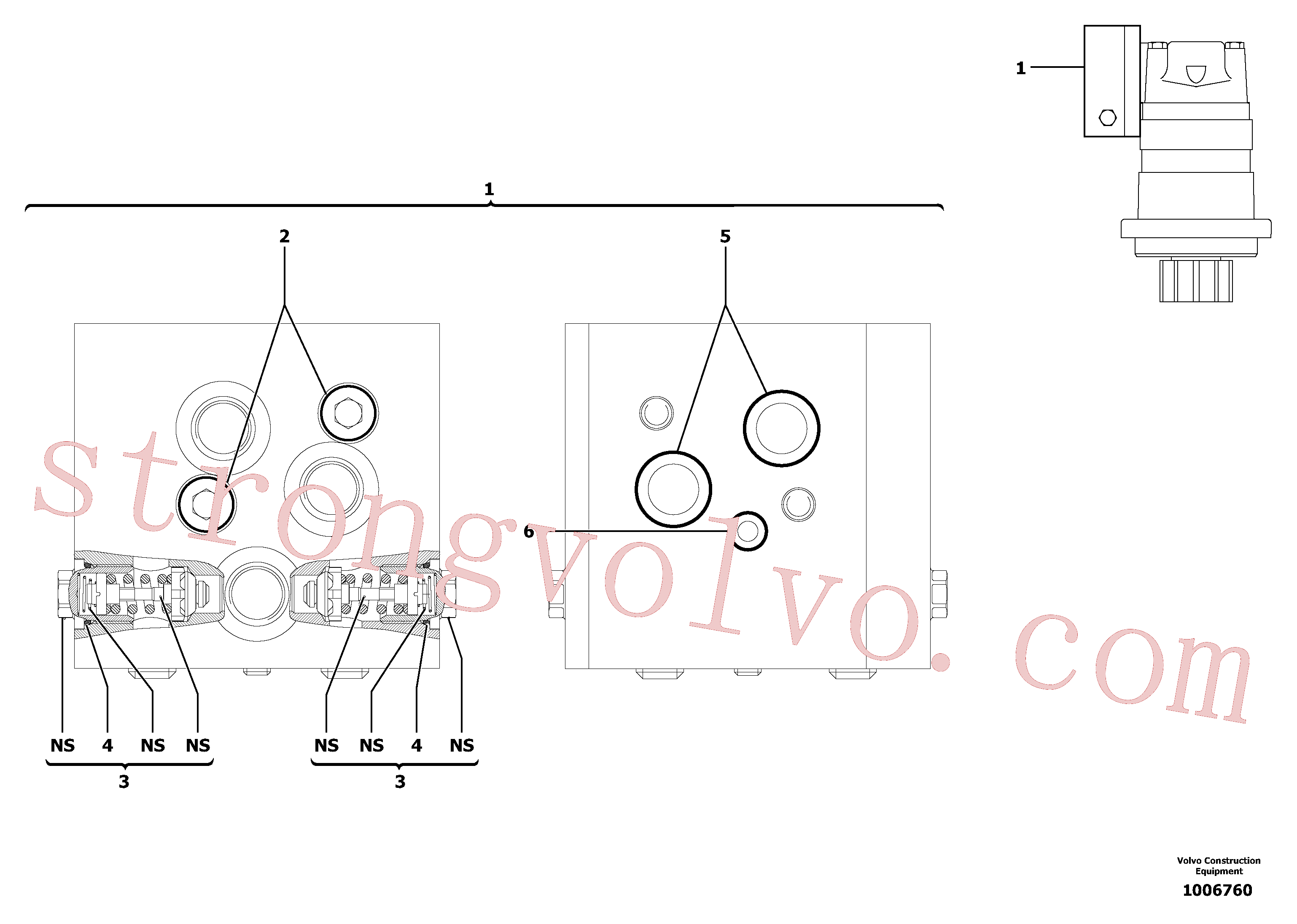 Atacado PJ6090130 Relief valve Volvo escavadeira