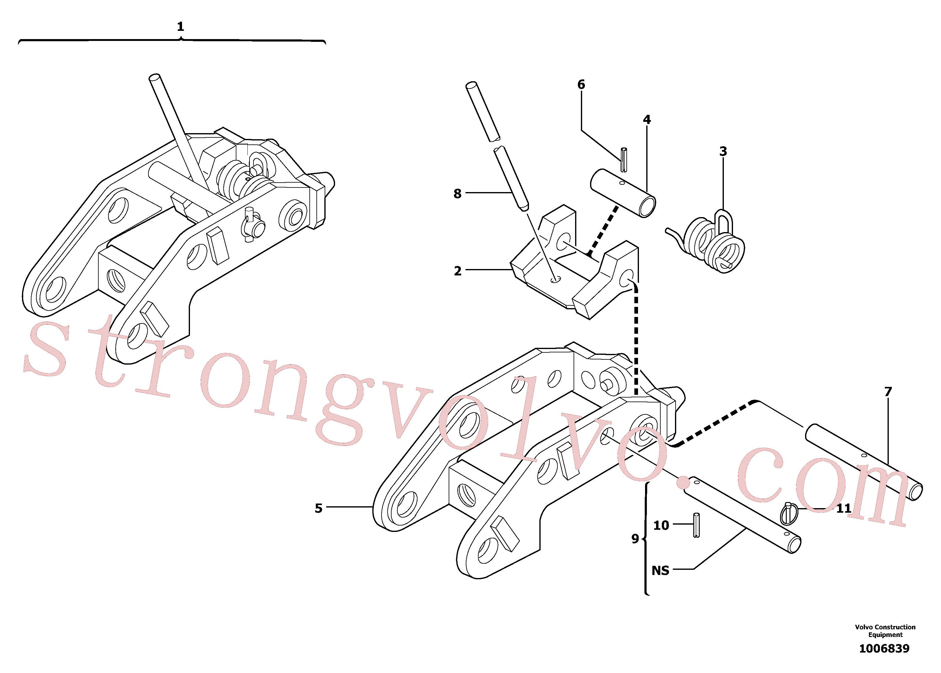 PJ3740043 Volvo Suporte de ferramentas / comando mecânico(1006839 Montagem)