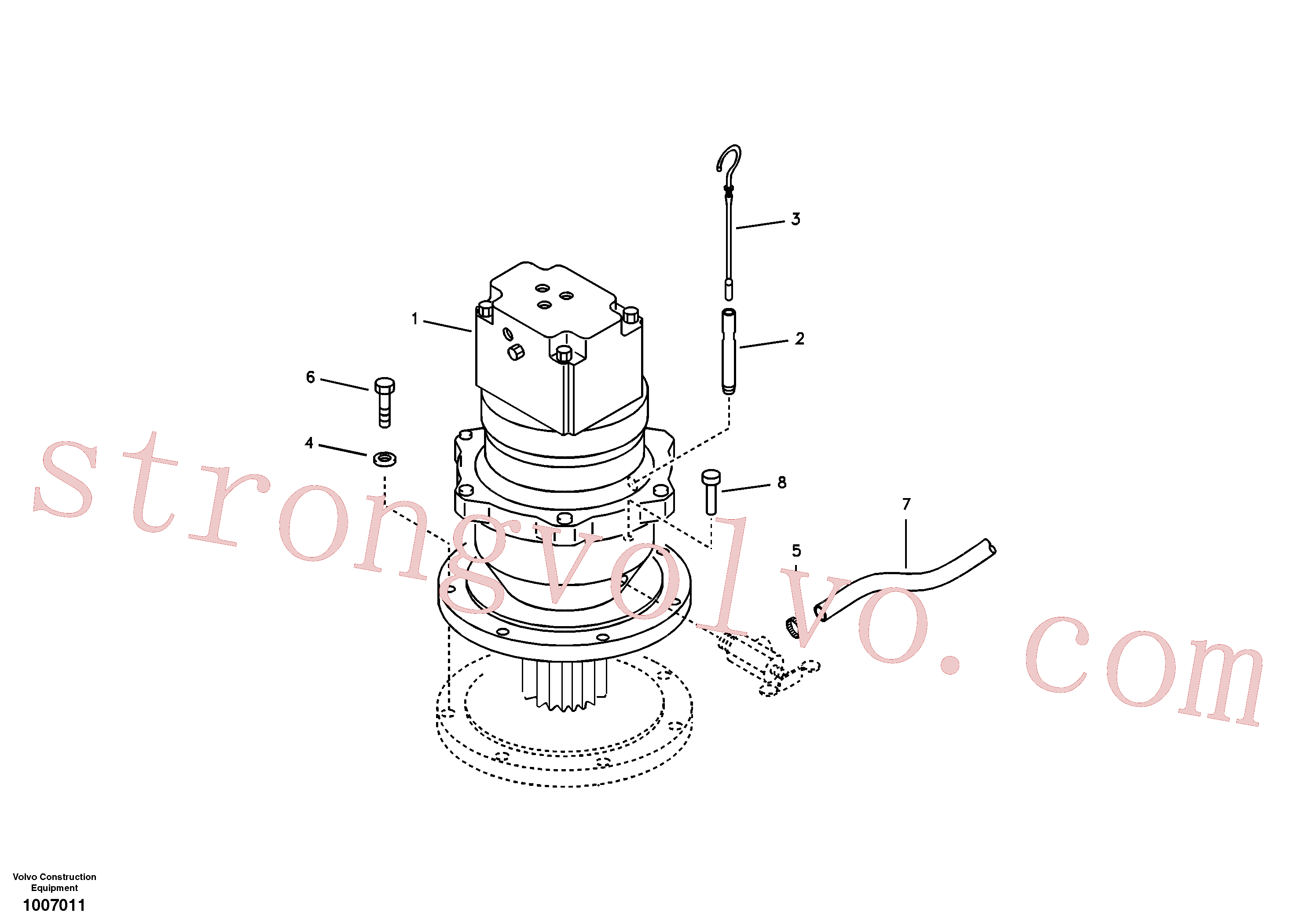 VOE14530846 Volvo Motor de rotação com peças de montagem(1007011 Montagem)