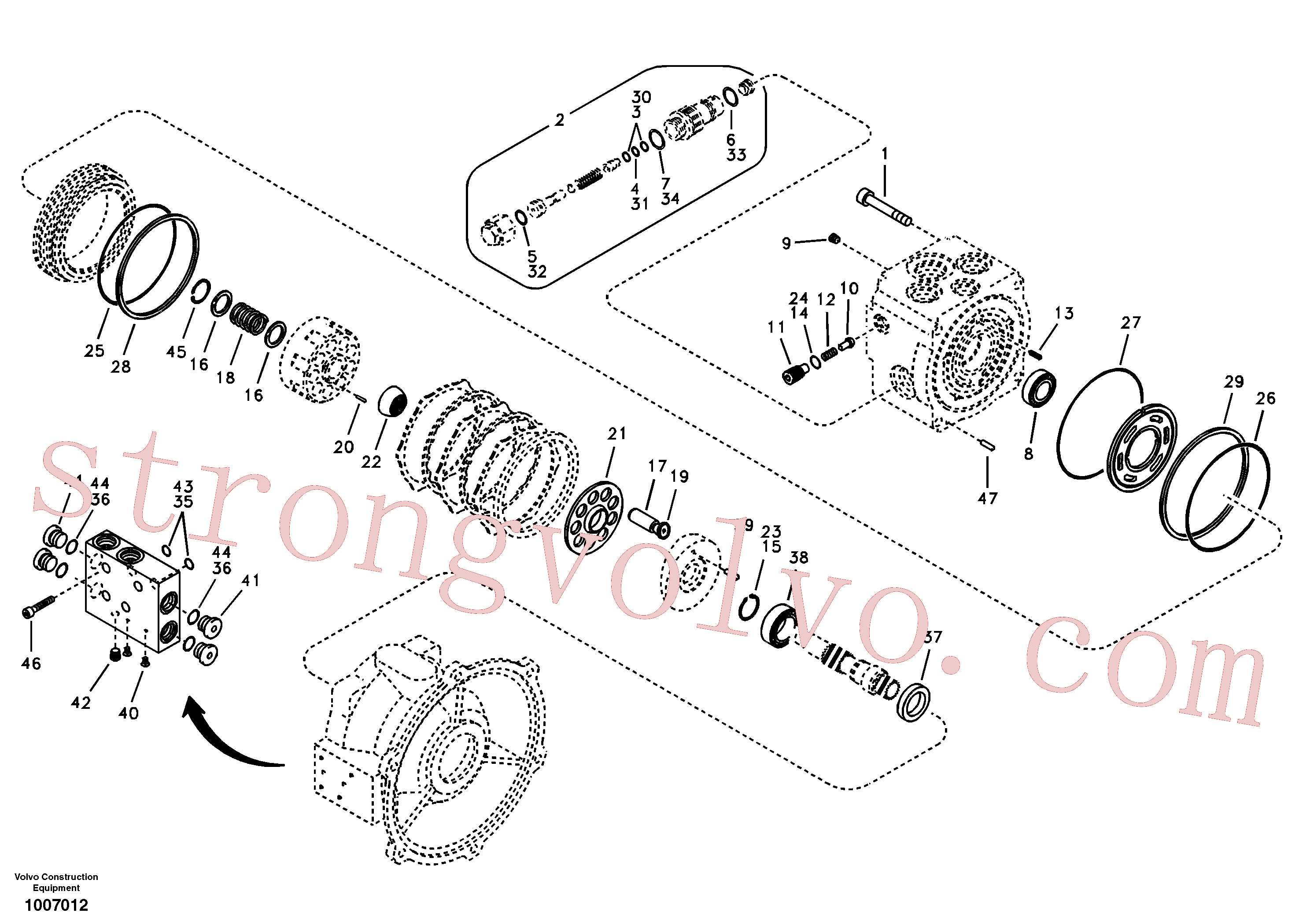 SA9511-12028 Volvo Motor de rotação(1007012 Montagem)