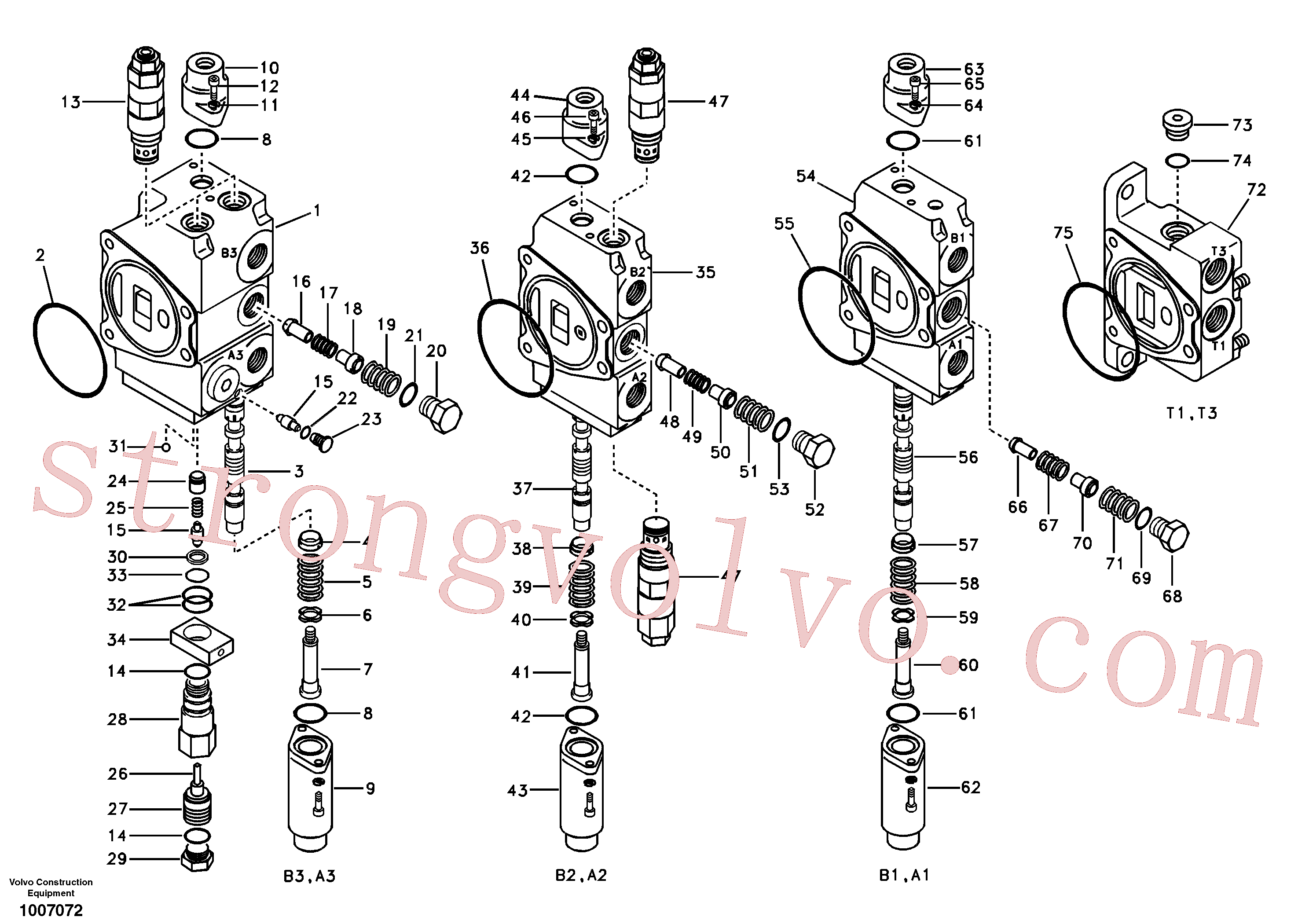 Atacado SA7252-01103 Spool Volvo escavadeira