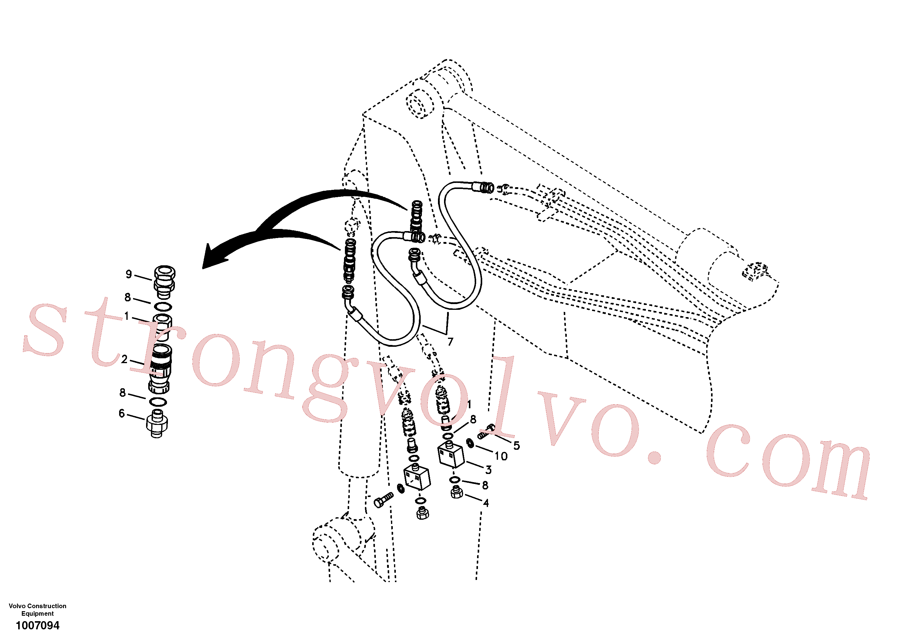 VOE14508585 Volvo Hidráulica de serviços, balde articulado(1007094 Montagem)