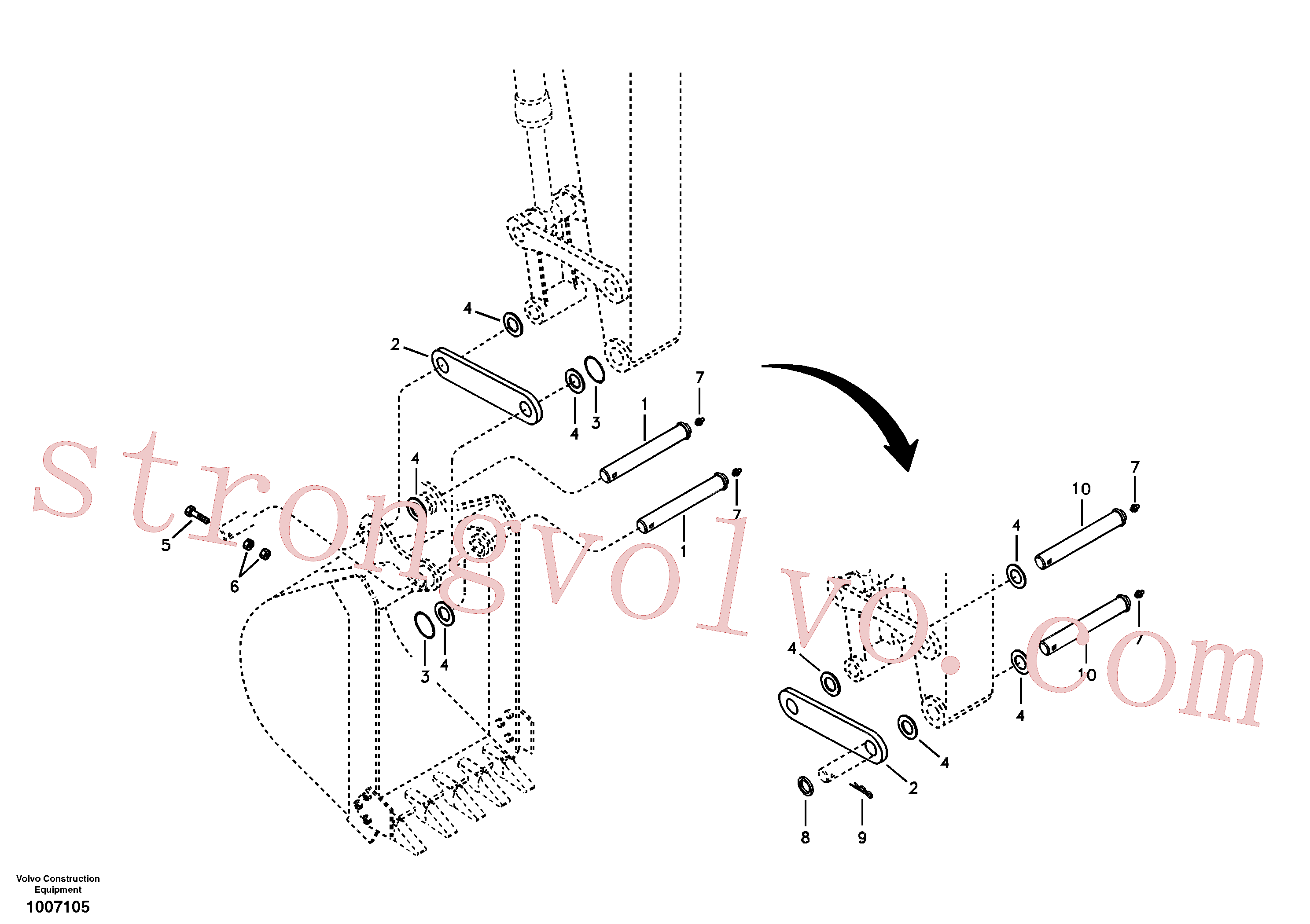 SA1171-30600 Volvo Articulação para sem balde(1007105 Montagem)