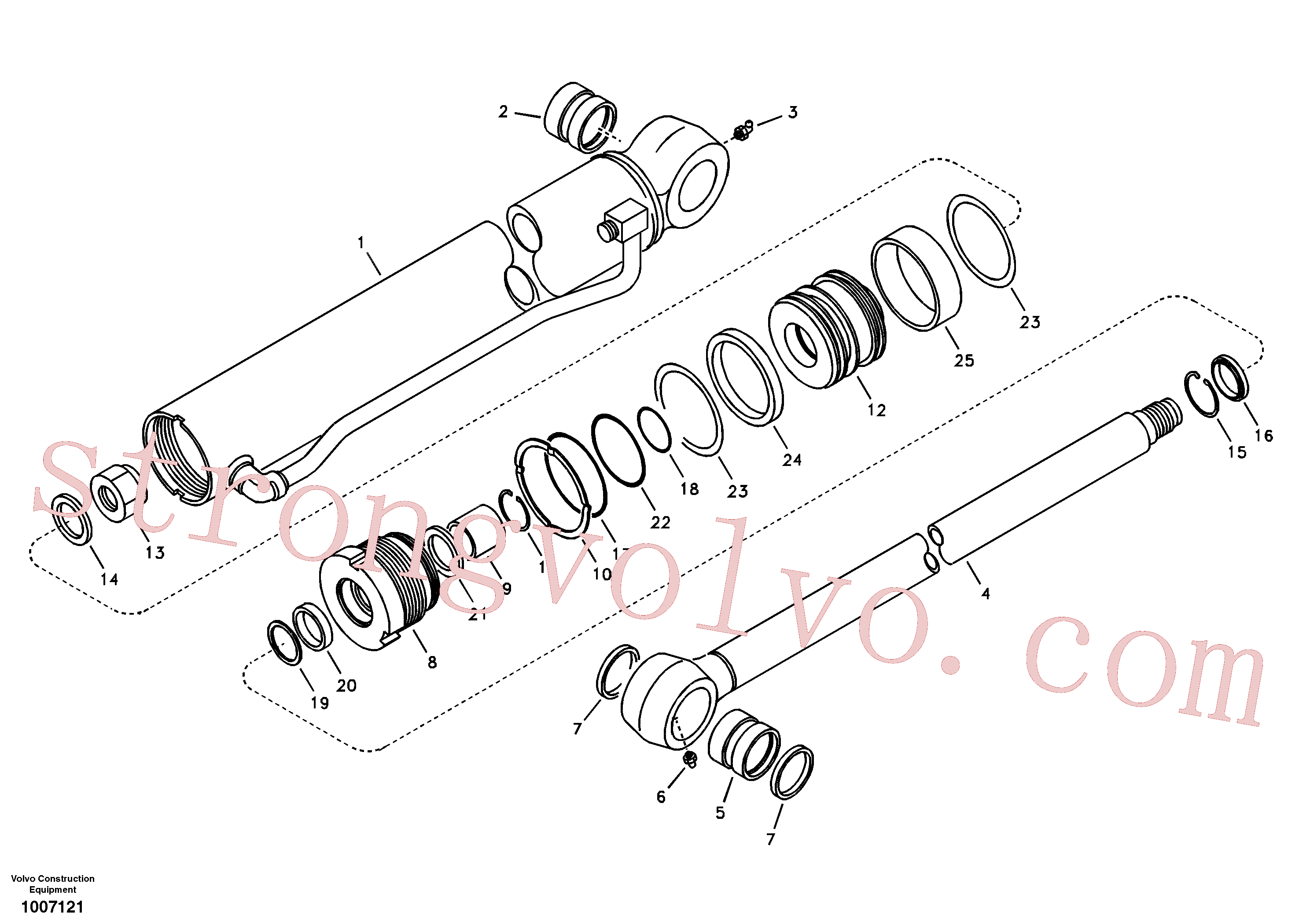 SA9563-20500 Volvo Cilindro de balde(1007121 Montagem)