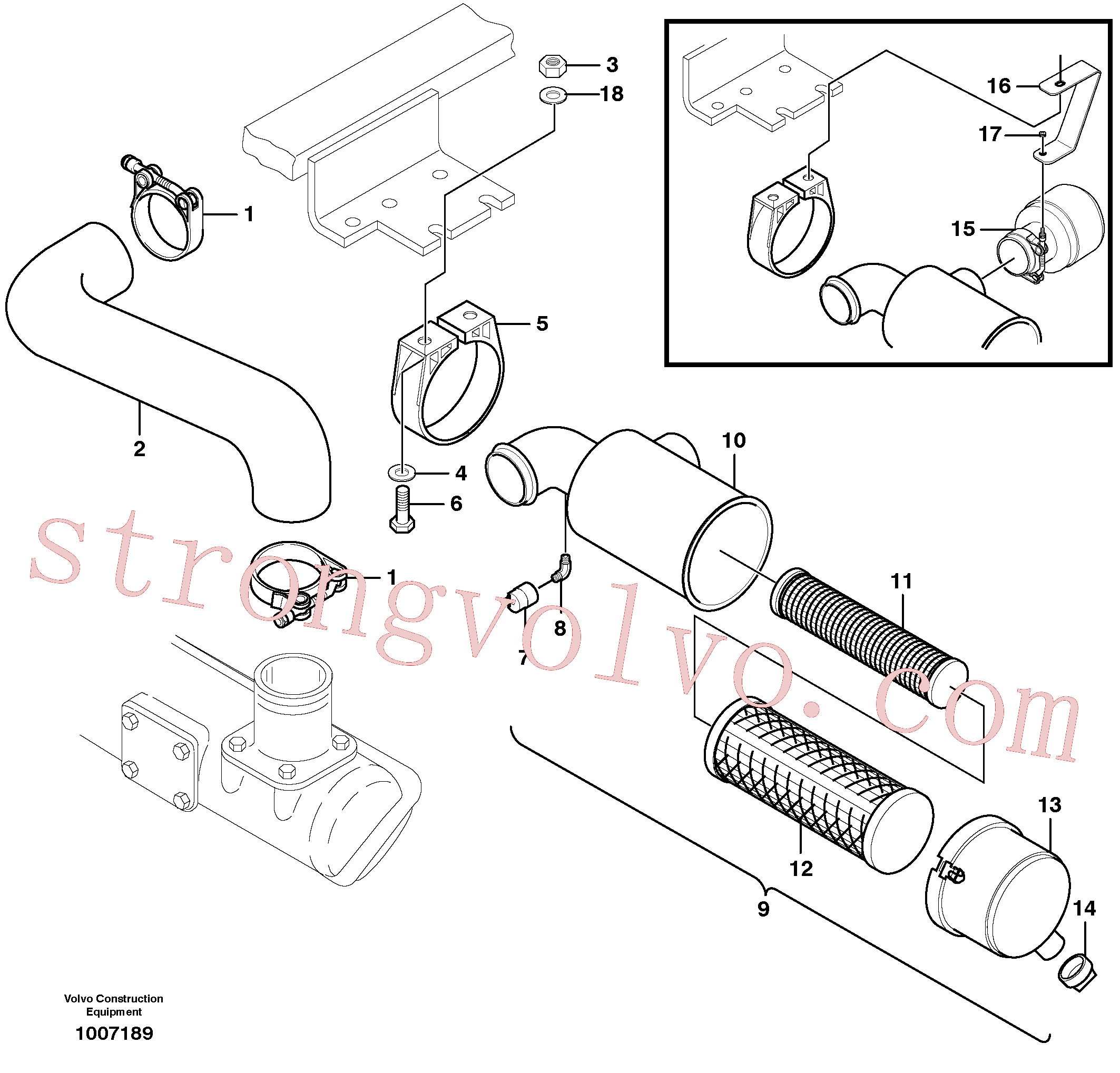 VOE14013960 Volvo Purificador de ar(1007189 Montagem)