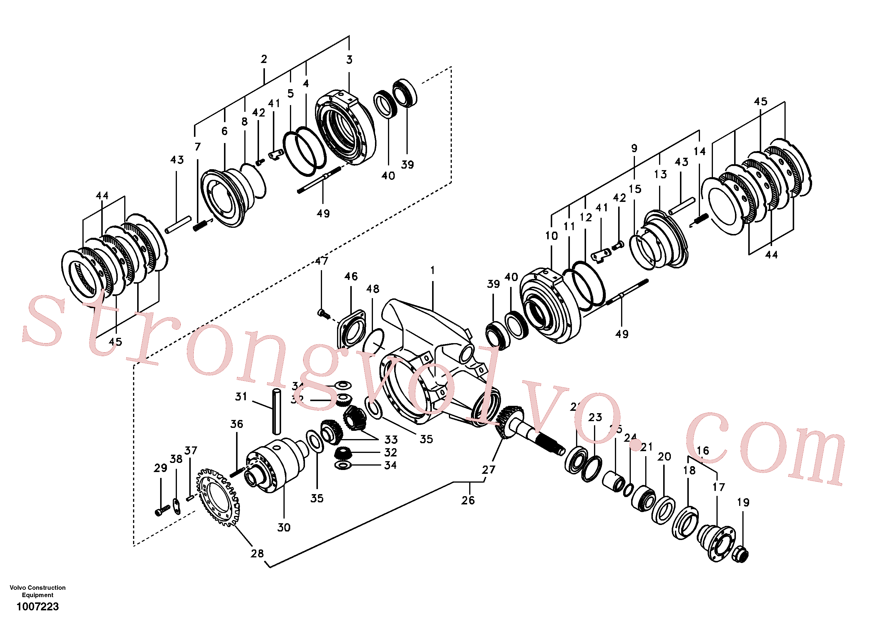 SA9016-10802 Volvo Diferencial, eixo dianteiro(1007223 Montagem)