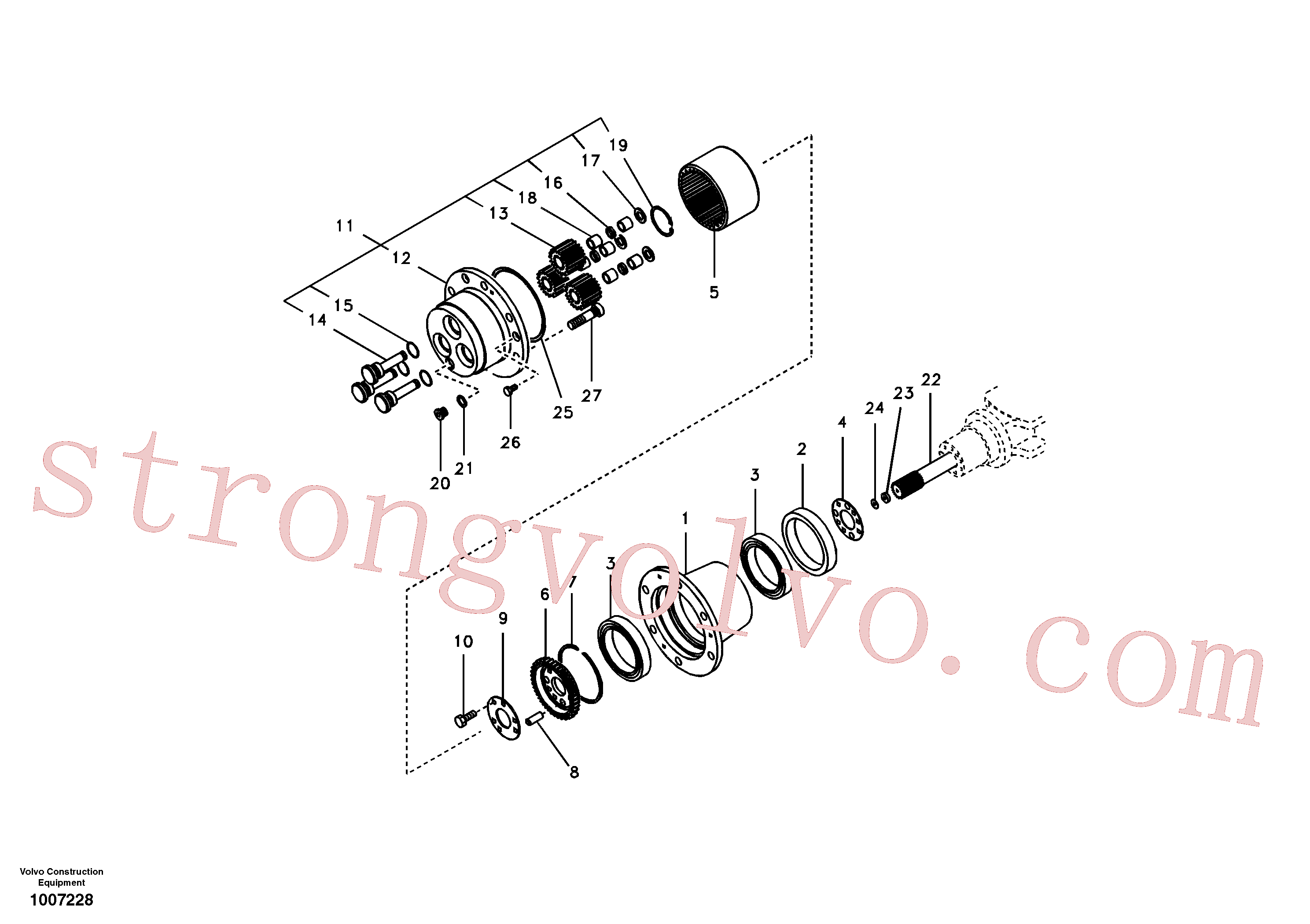 SA9511-12015 Volvo Redução do cubo, eixo traseiro(1007228 Montagem)