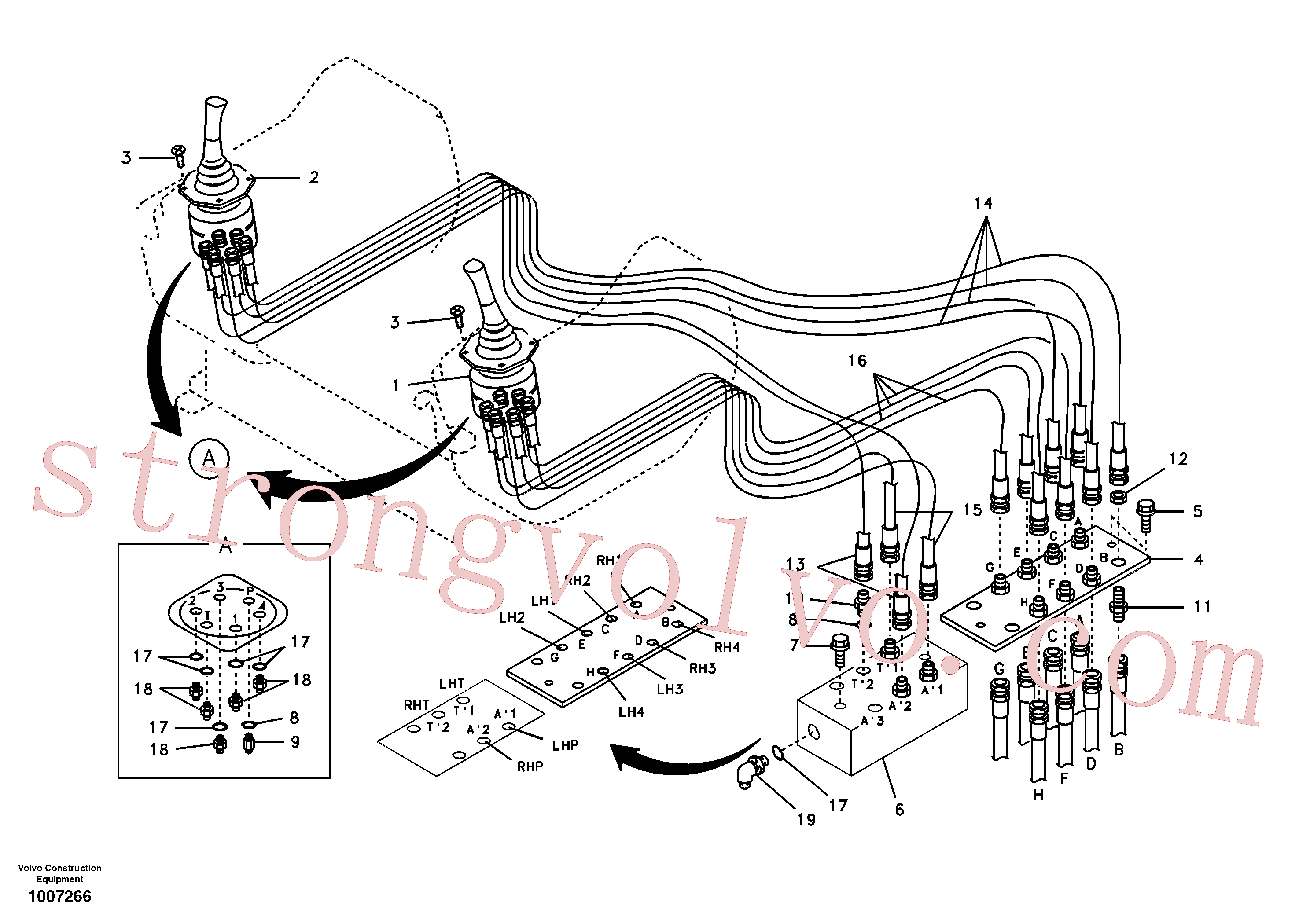 SA1148-01900 Volvo Sistema servomotor, válvula de comando para válvula de comando à distância(1007266 Montagem)
