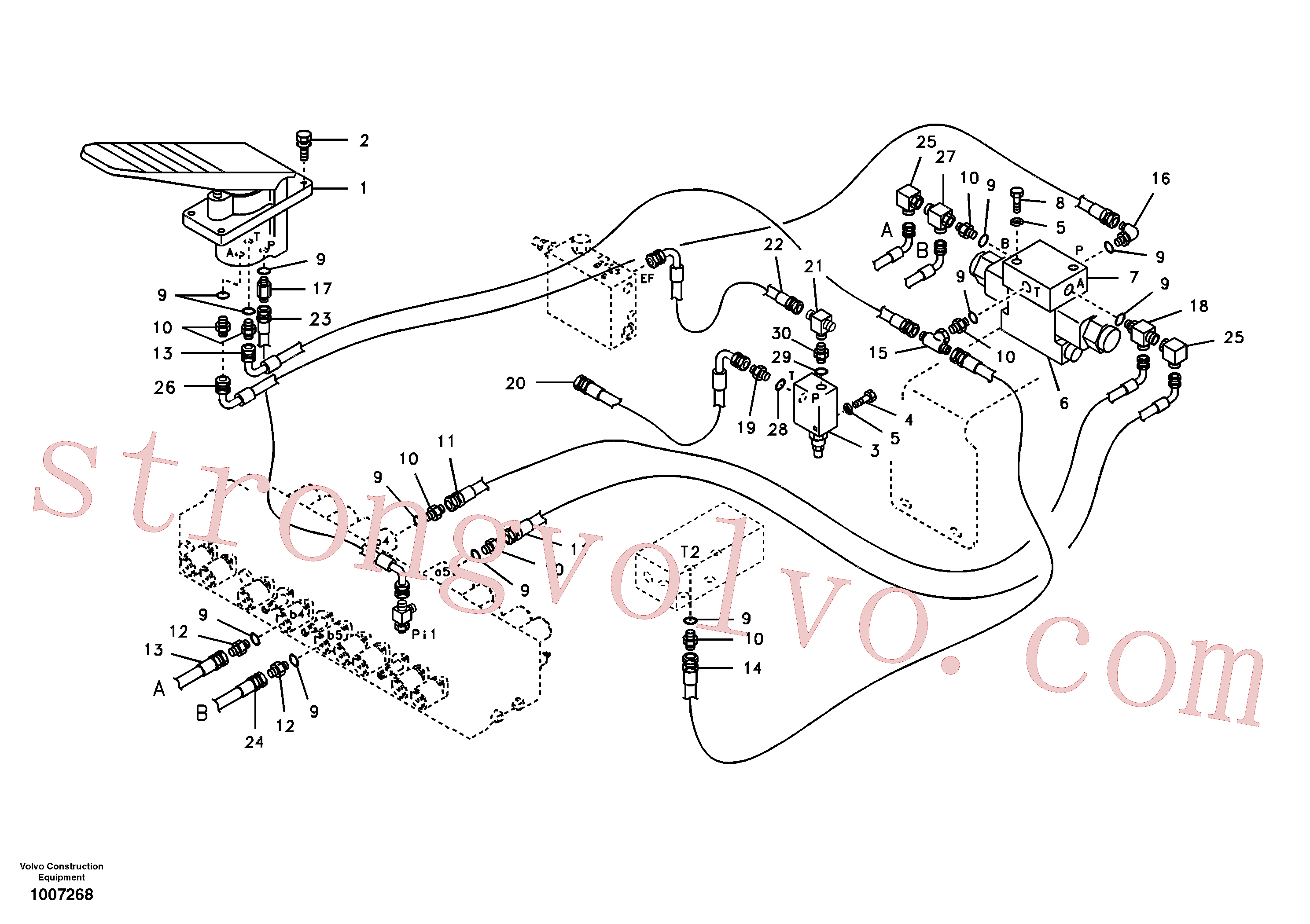 SA9011-20610 Volvo Sistema servomotor, válvula de comando para pedal da válvula de comando(1007268 Montagem)