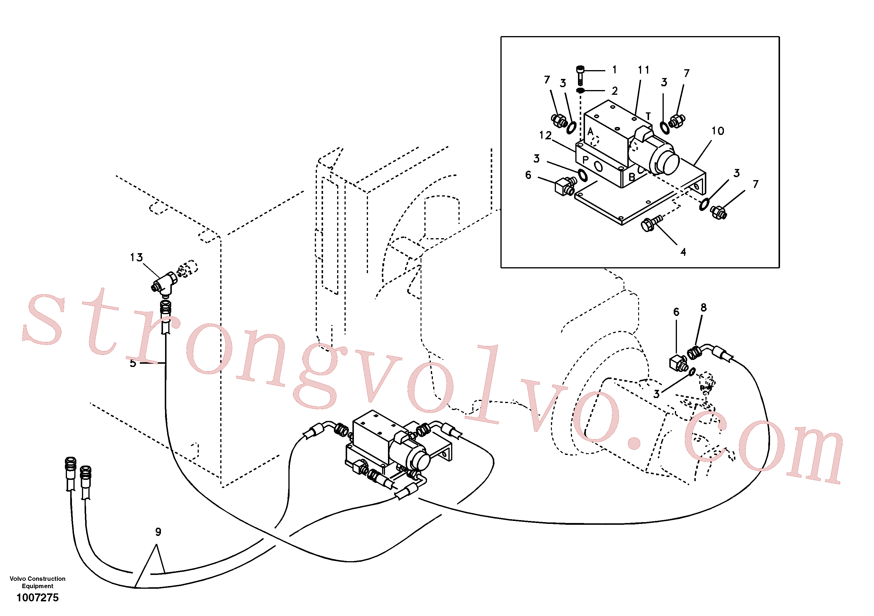 VOE14880169 Volvo Hidráulica de serviço, encaixe rápido na estrutura superior(1007275 Montagem)