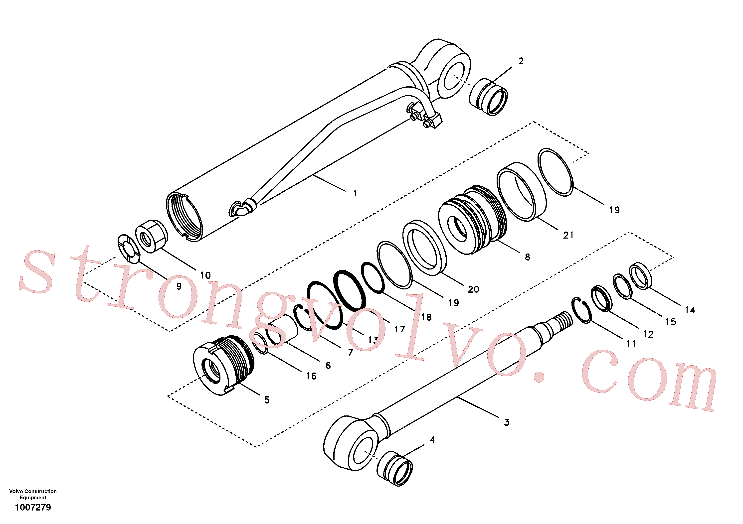 VOE14517951 Volvo Cilindro da lâmina niveladora(1007279 Montagem)