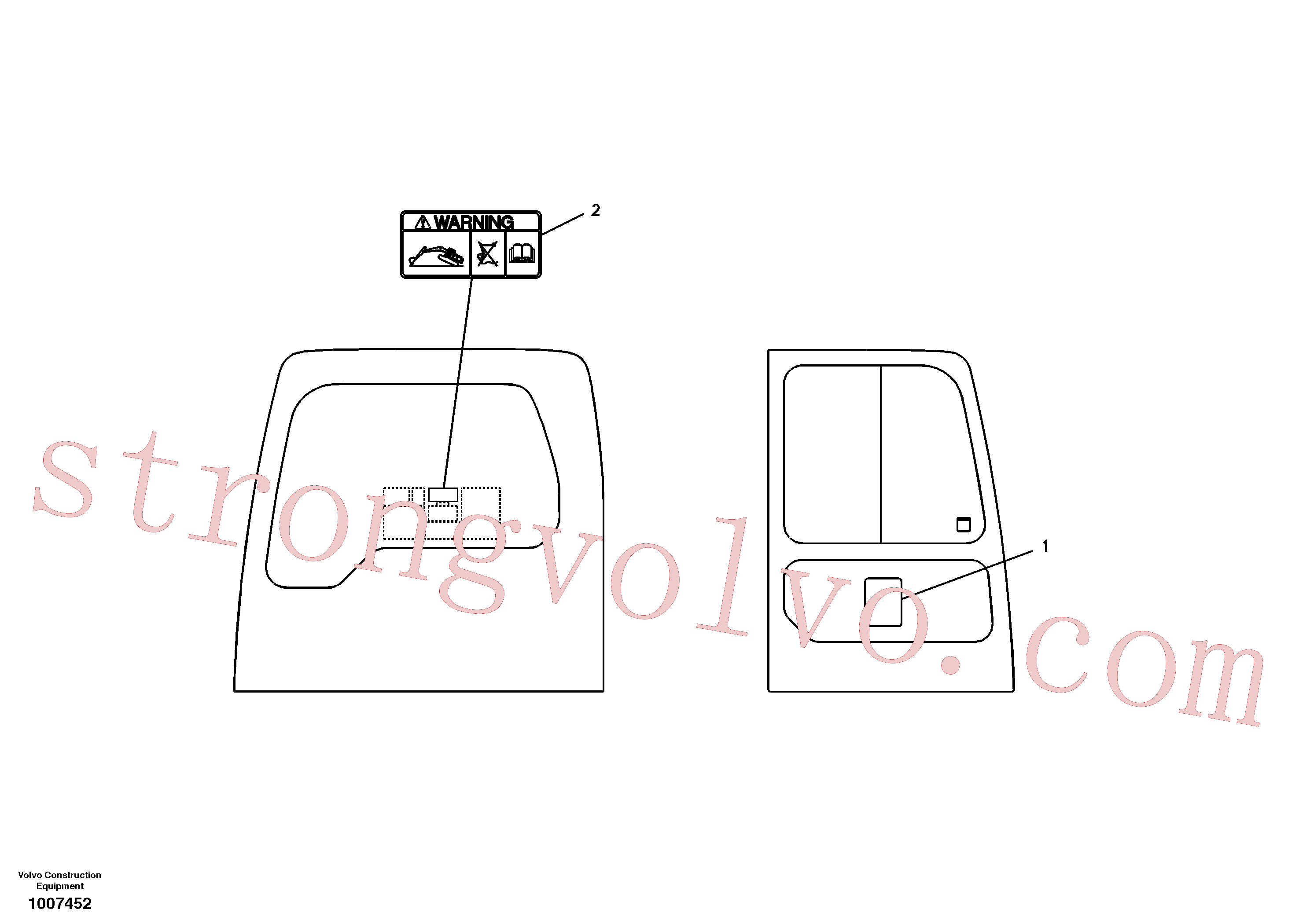 VOE14520134 Volvo Etiqueta adesiva, localização interior(1007452 Montagem)