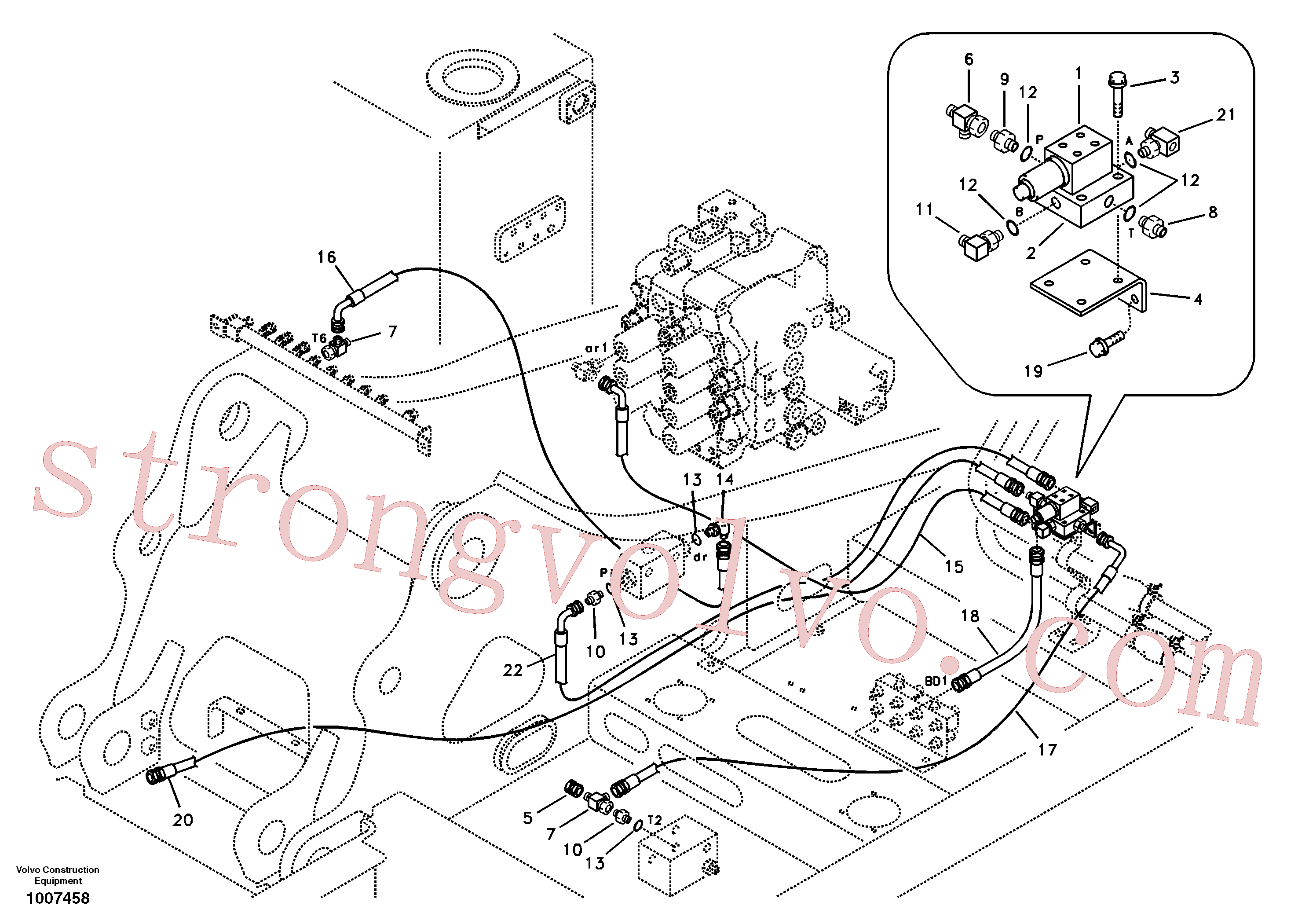 SA9413-11170 Volvo Sistema servomotor, válvula de comando para válvula solenóide(1007458 Montagem)