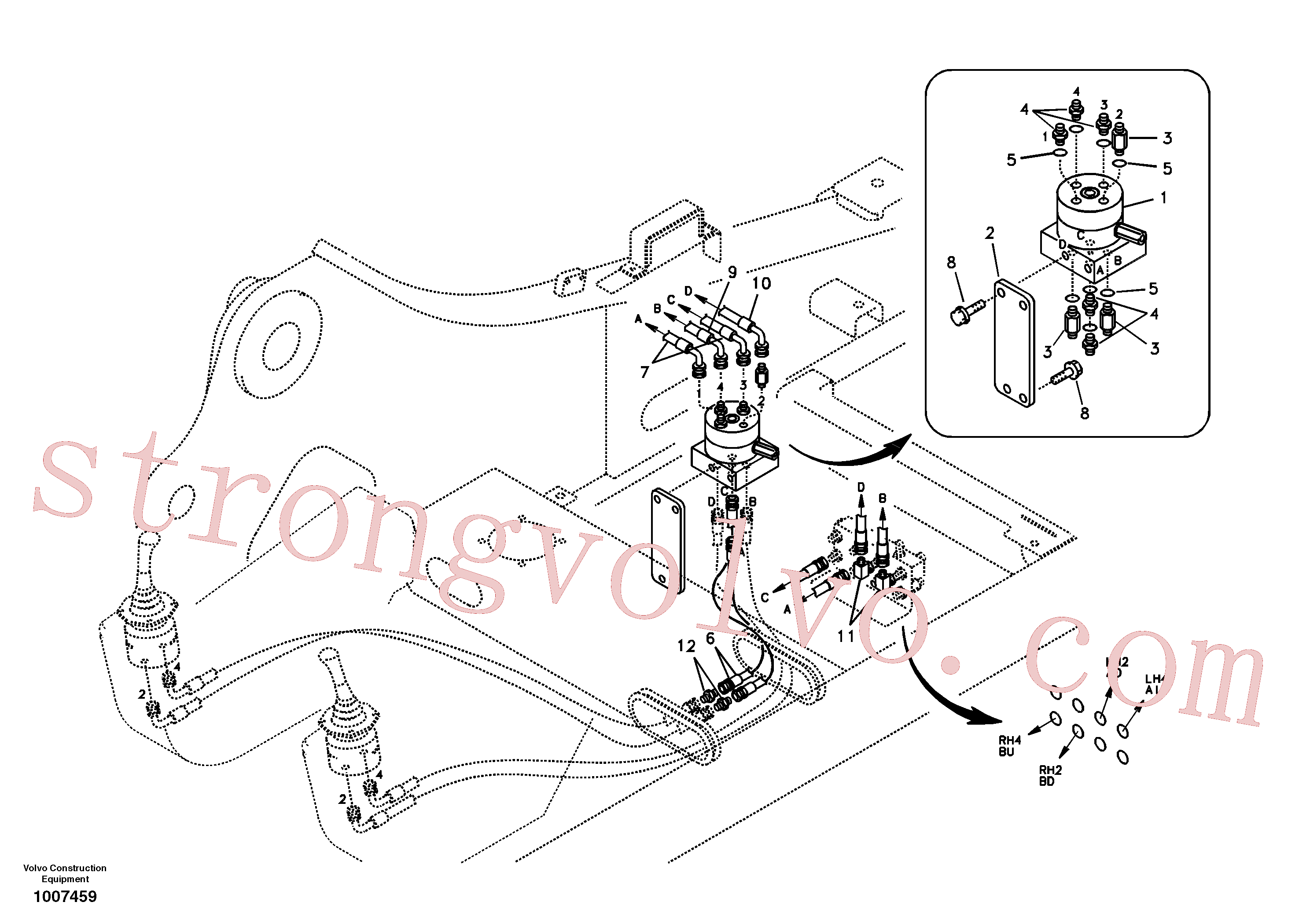 SA9451-03207 Volvo Sistema servomotor, mudança da função da alavanca(1007459 Montagem)