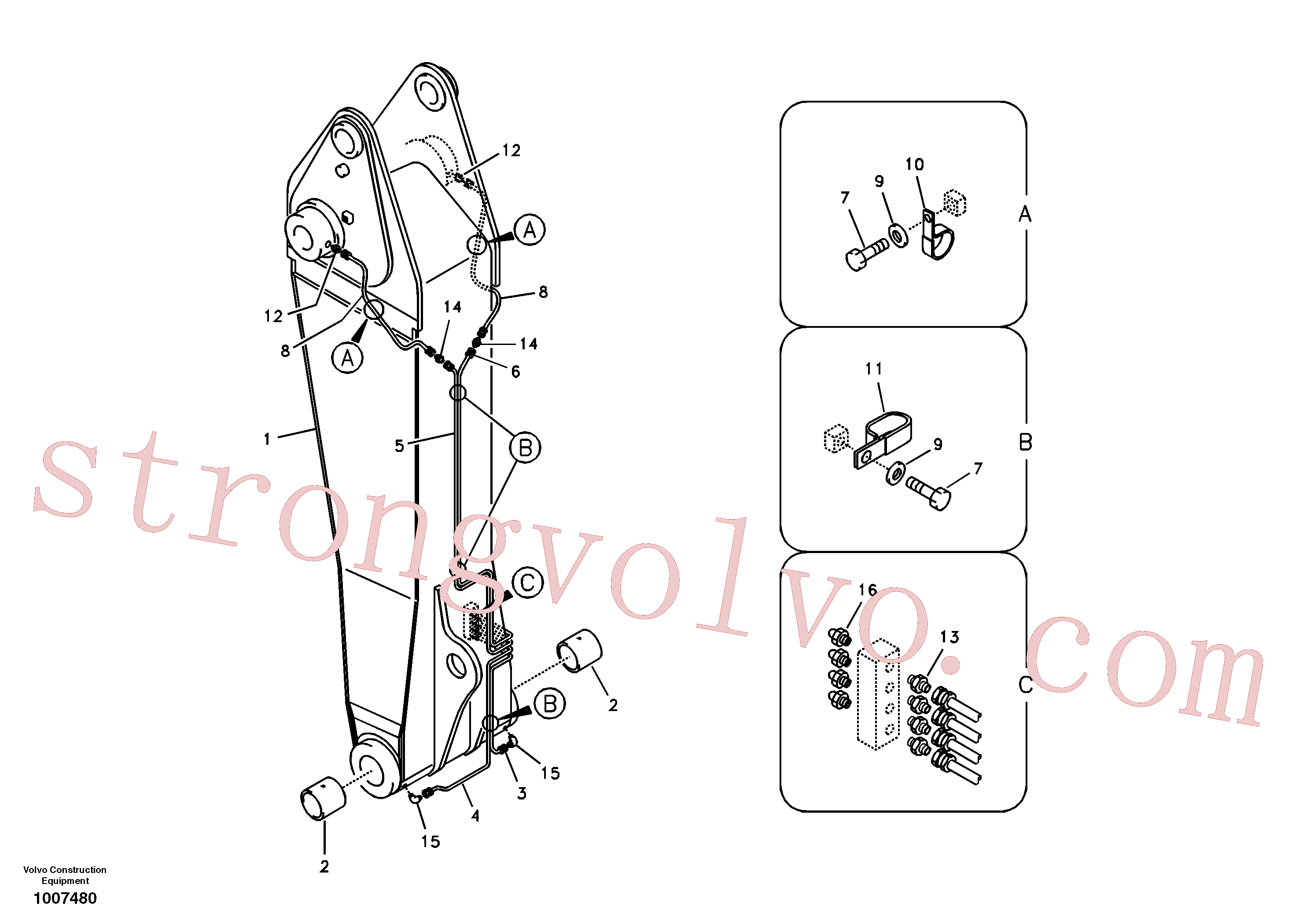 Atacado VOE14521029 Excavator boom Volvo escavadeira
