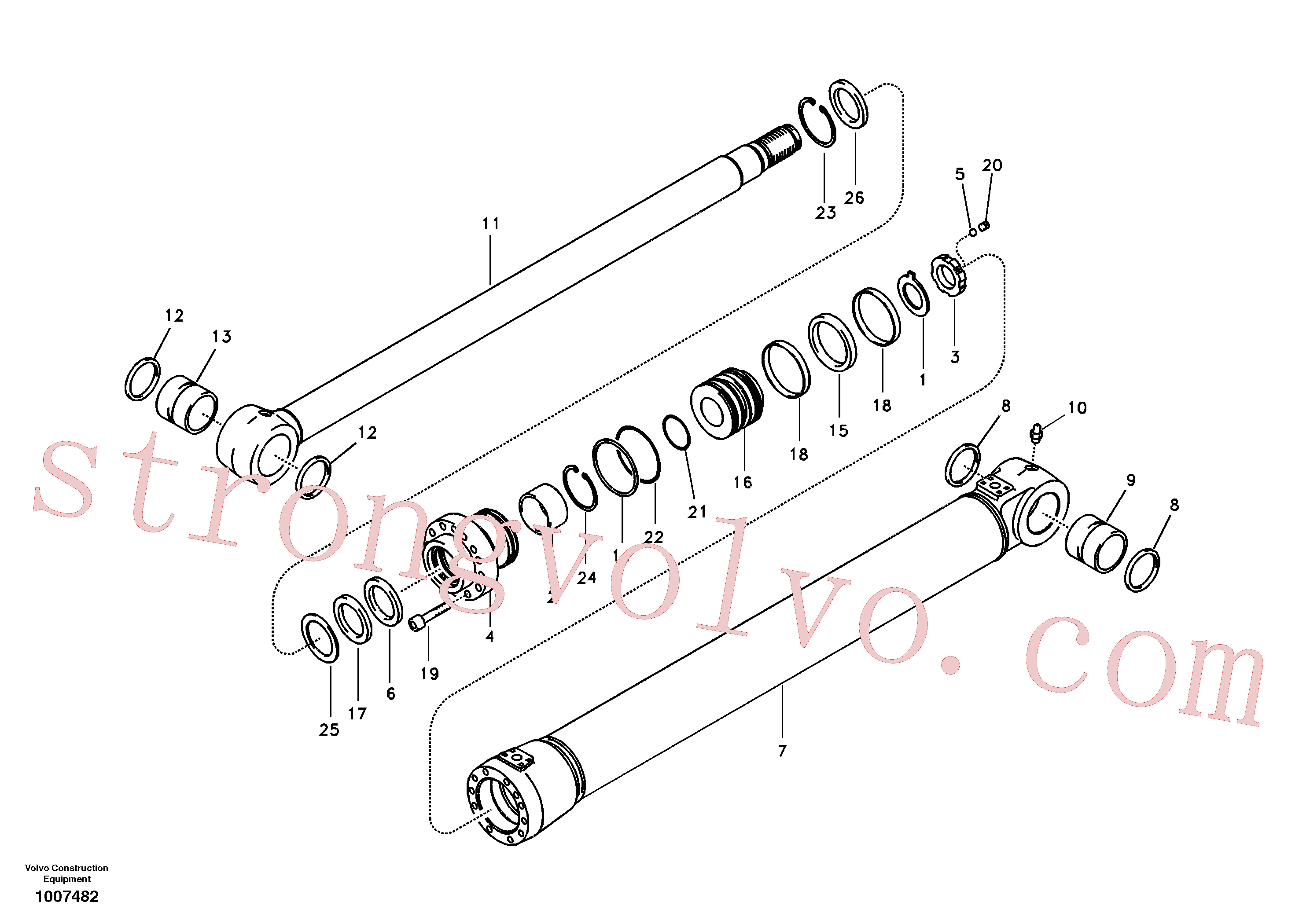 VOE14514853 Cilindro da haste cilindro de pluma Volvo escavadeira