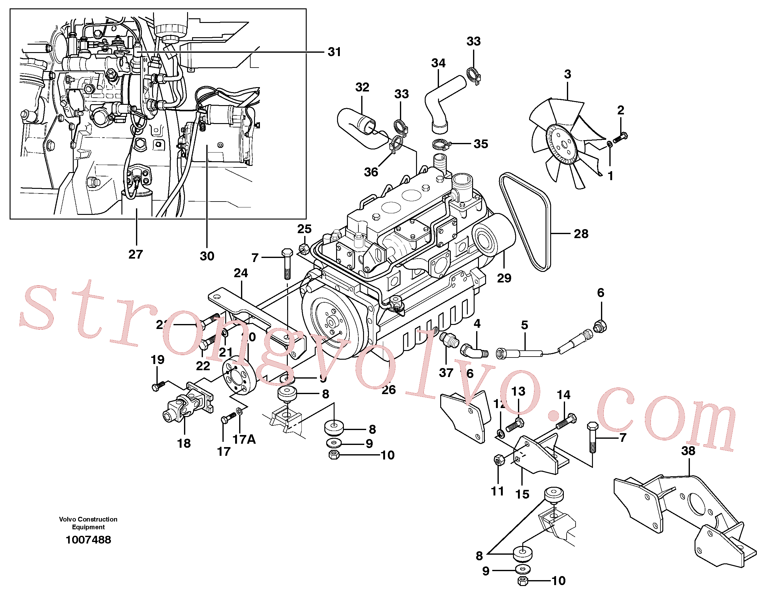 China Made VOE955924 Arruela de pressão Volvo Acessórios para escavadeira