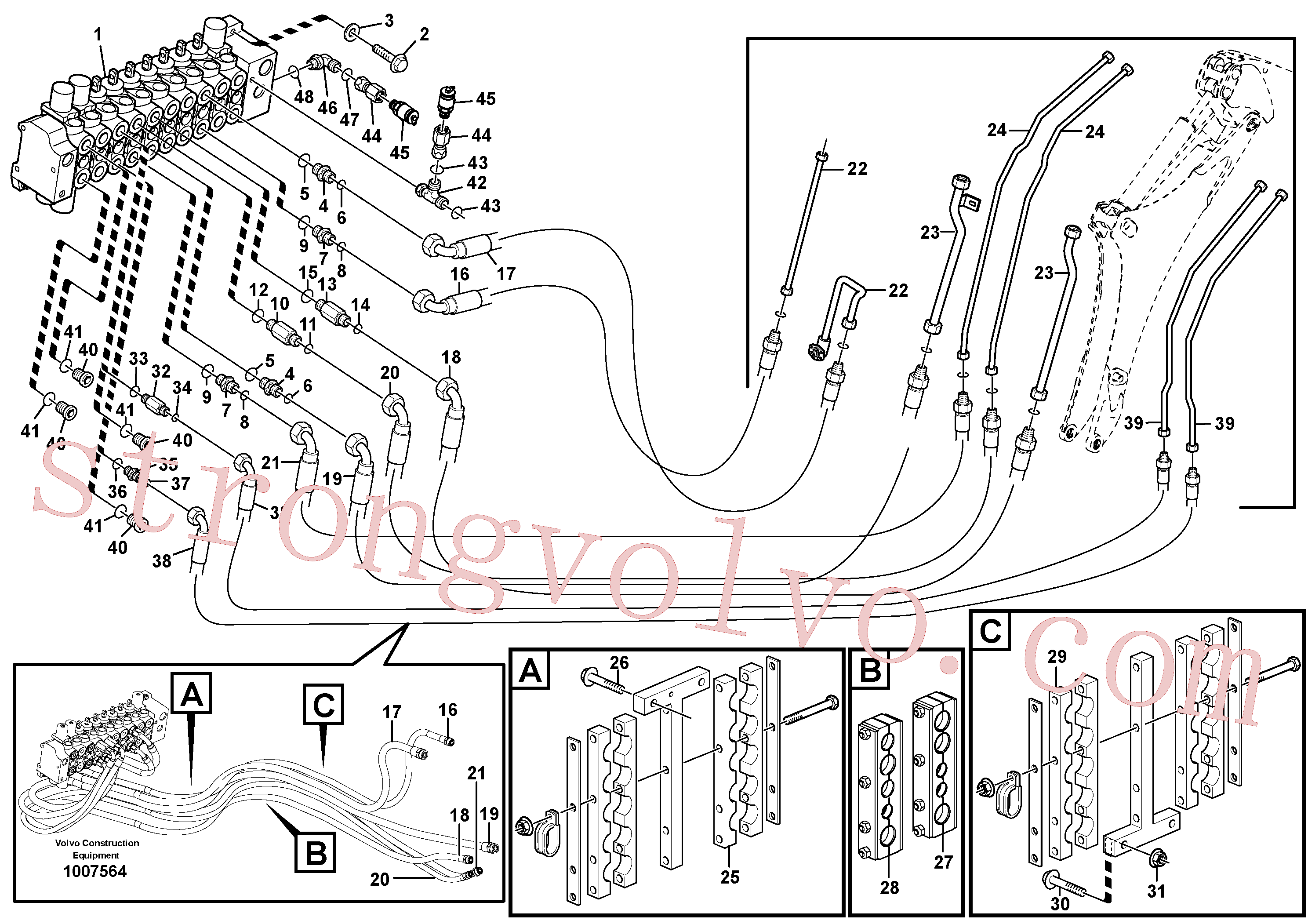 VOE13933859 Volvo Sistema hidráulico, escavadora(1007564 Montagem)