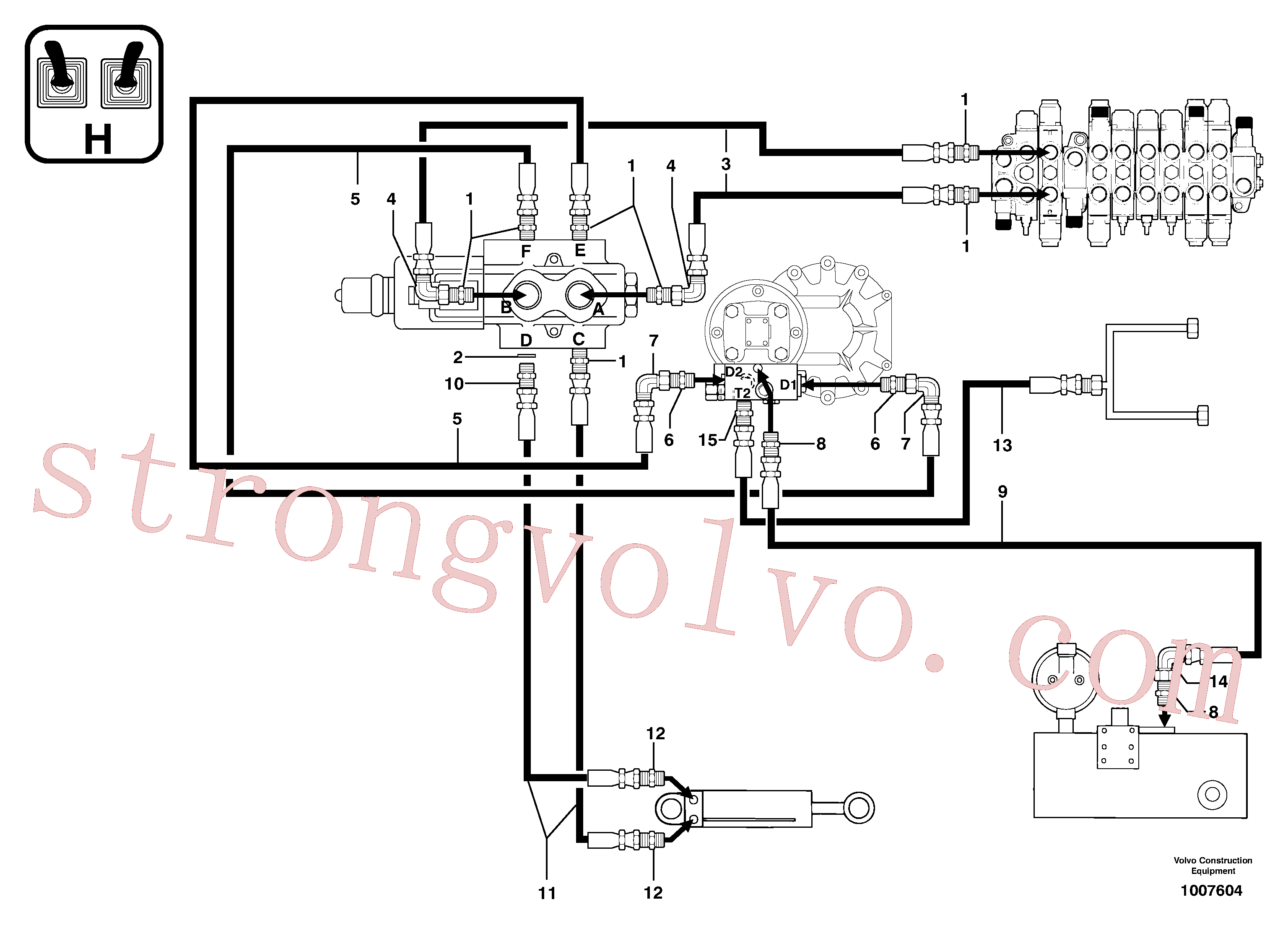 Atacado PJ4190372 High pressure hose Volvo escavadeira