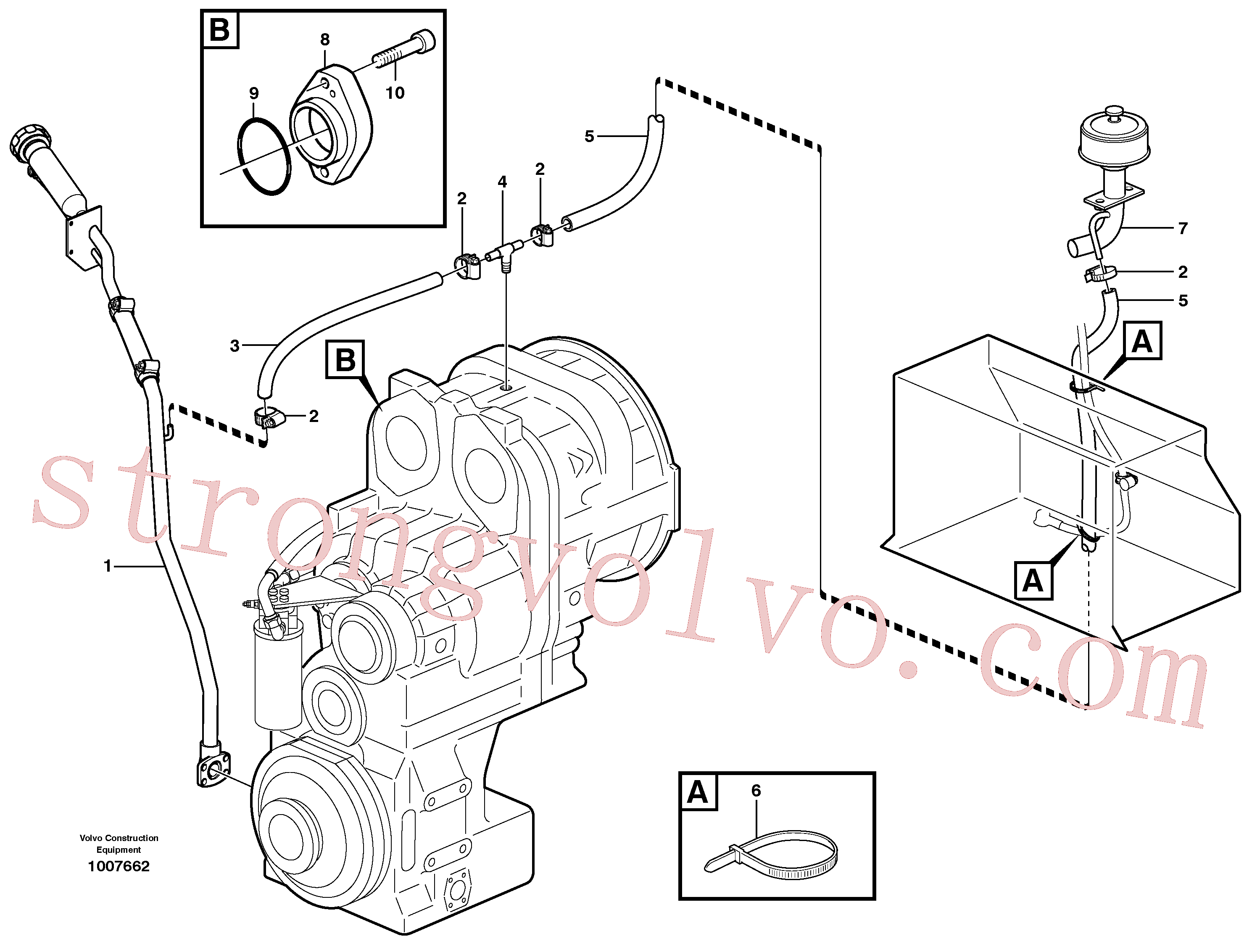 VOE959279 Volvo Ventilação para a transmissão.(1007662 Montagem)