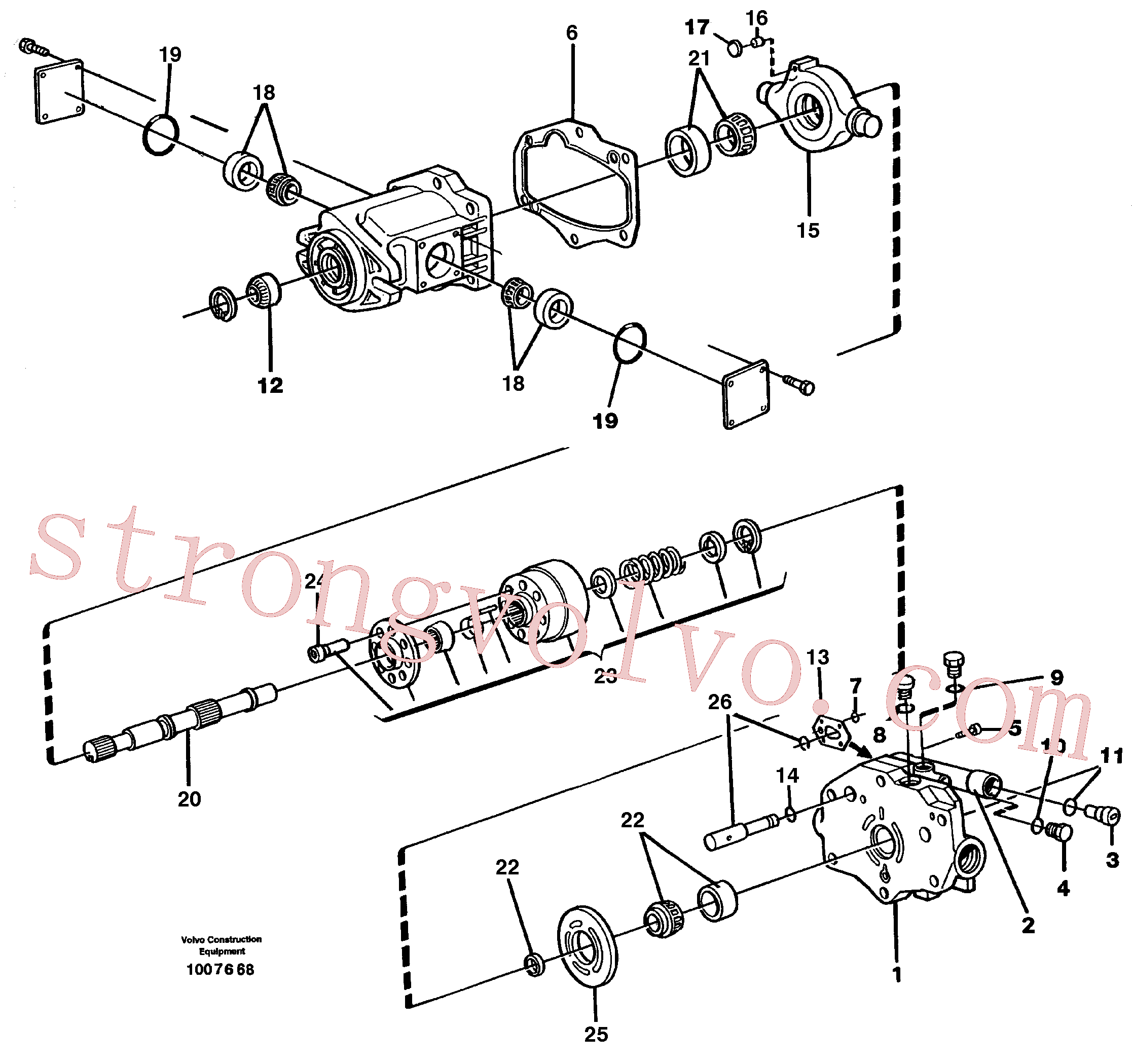 VOE4075849 Volvo Bomba hidráulica(1007668 Montagem)