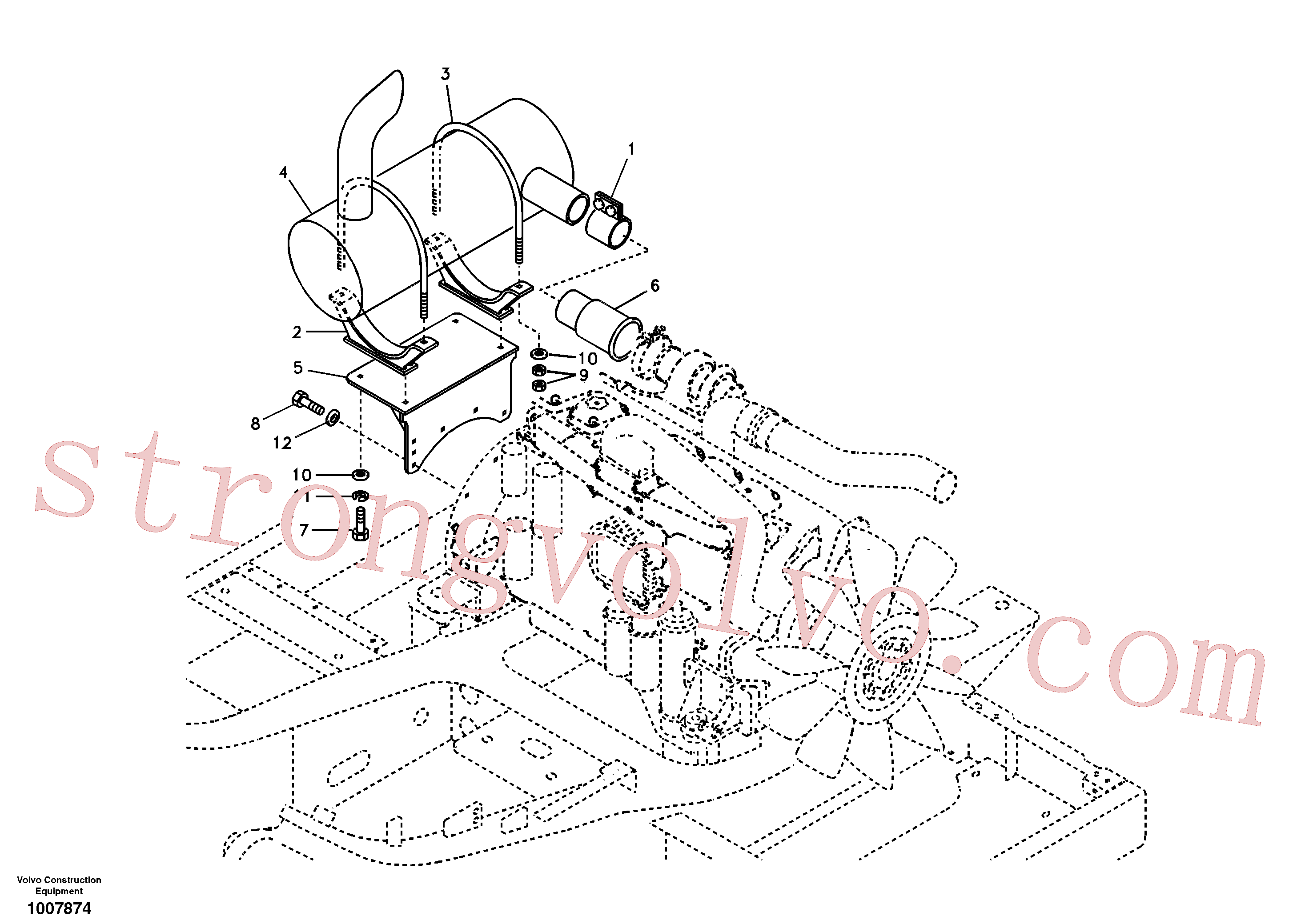 SA9286-17000 Volvo Sistema de escape(1007874 Montagem)
