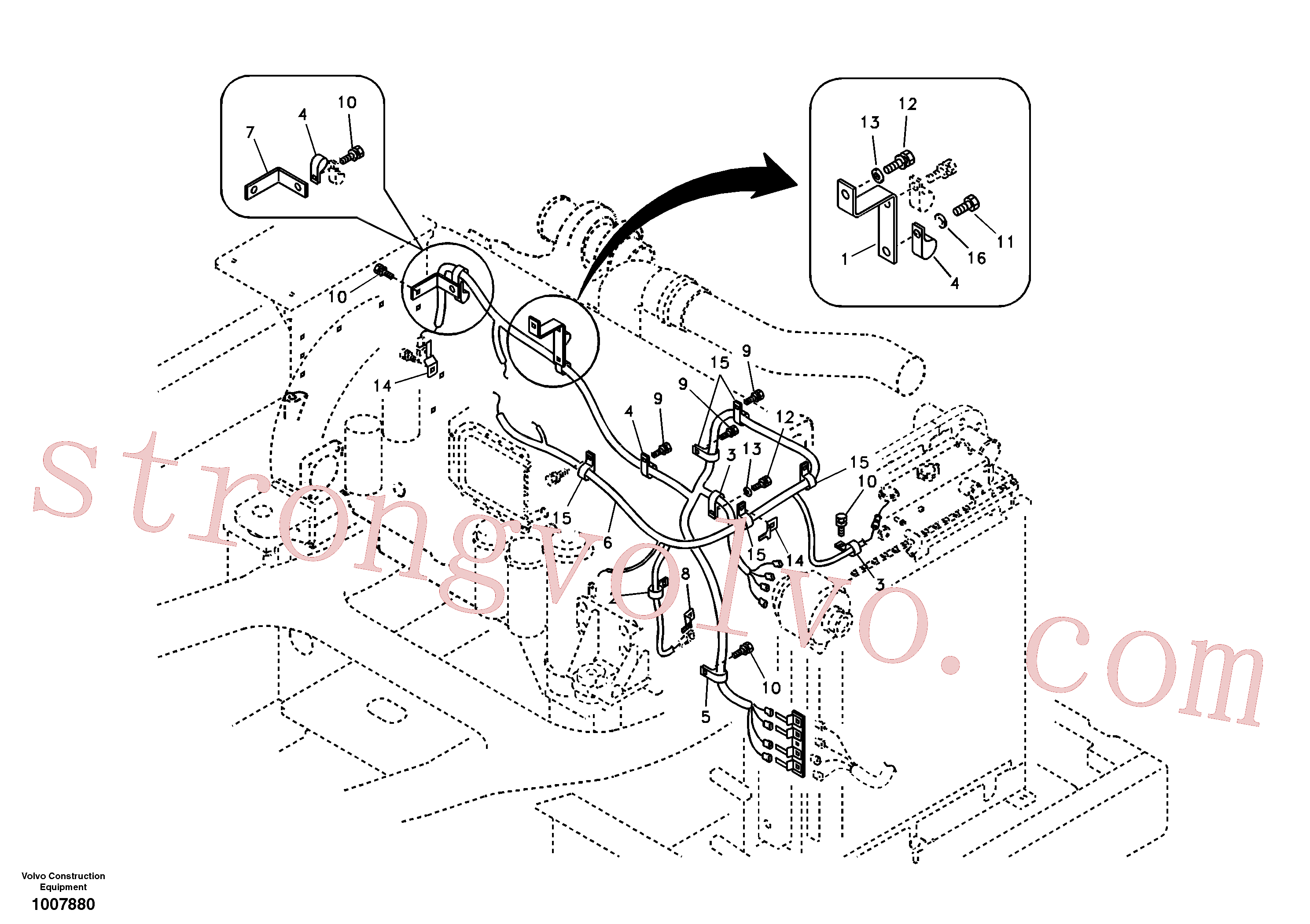 SA9081-11602 Volvo Cablagem, motor(1007880 Montagem)
