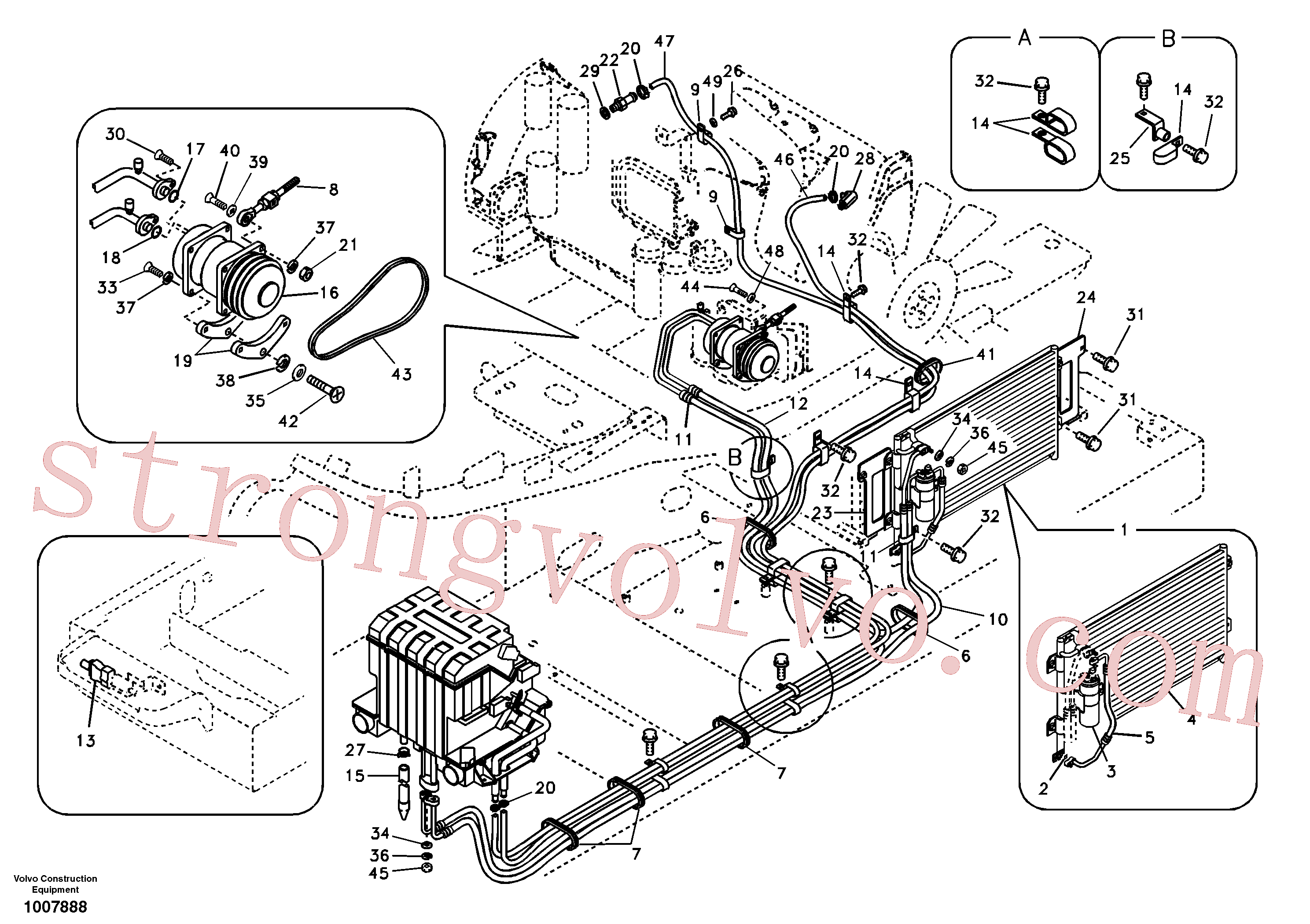 SA1048-00120 Volvo Linha do ar condicionado, refrigeração e aquecimento(1007888 Montagem)