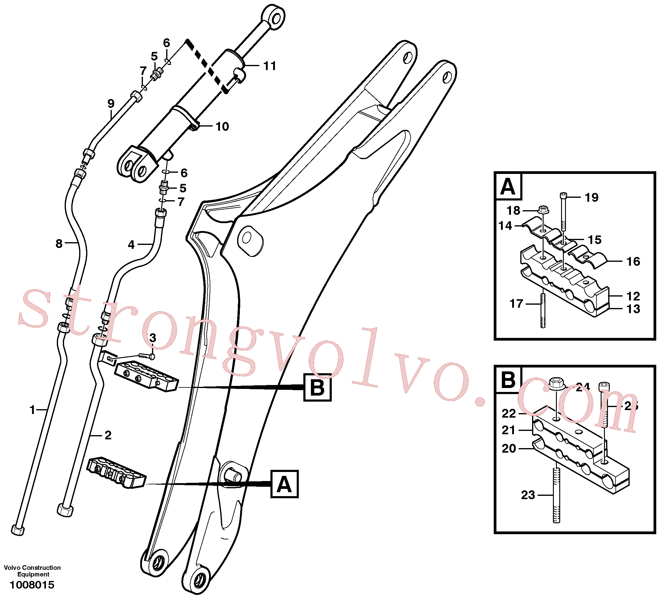VOE11882201 Volvo Sistema hidráulico do braço de afundamento(1008015 Montagem)
