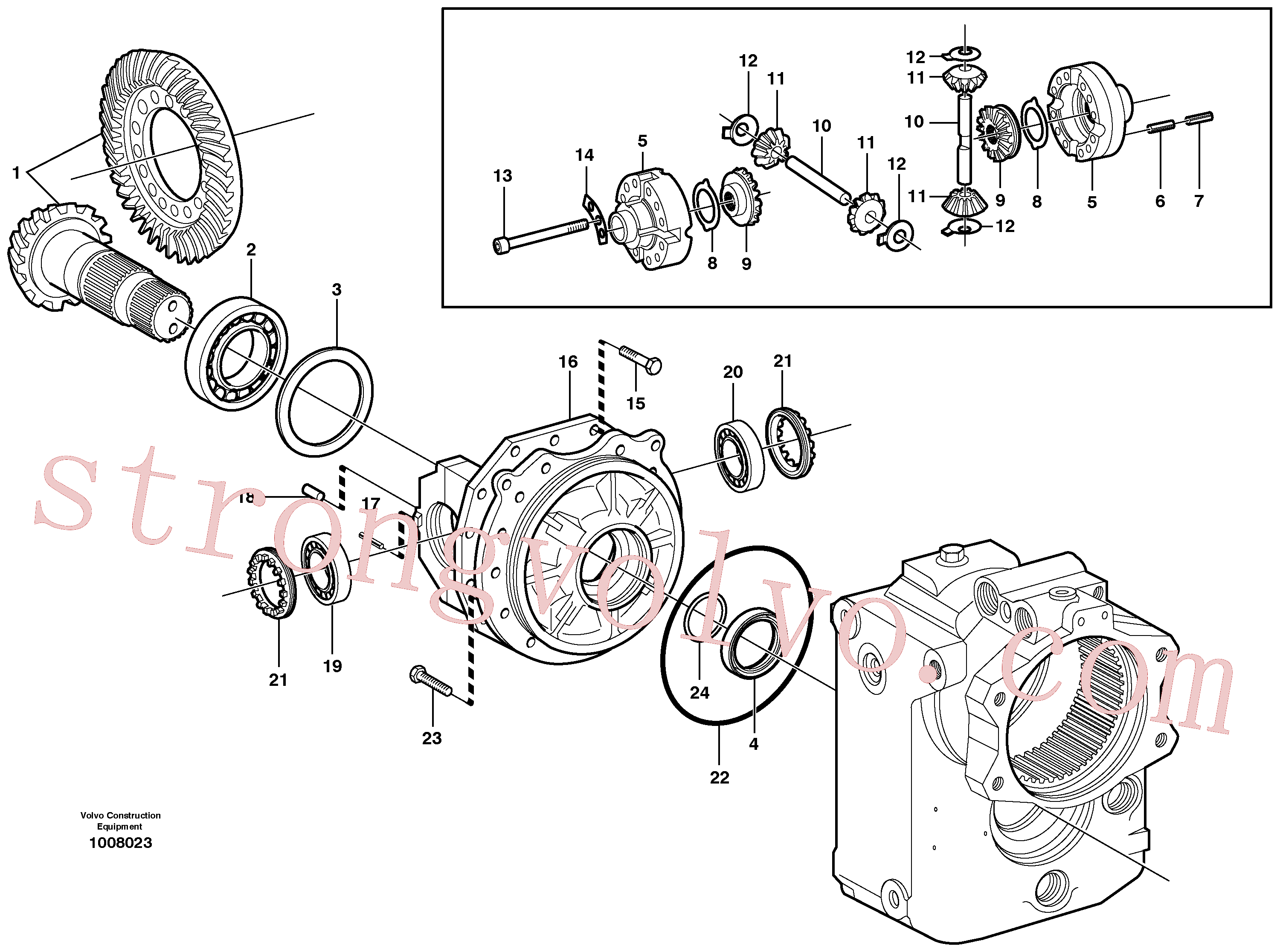 VOE11708329 Volvo Eixo traseiro, diferencial(1008023 Montagem)