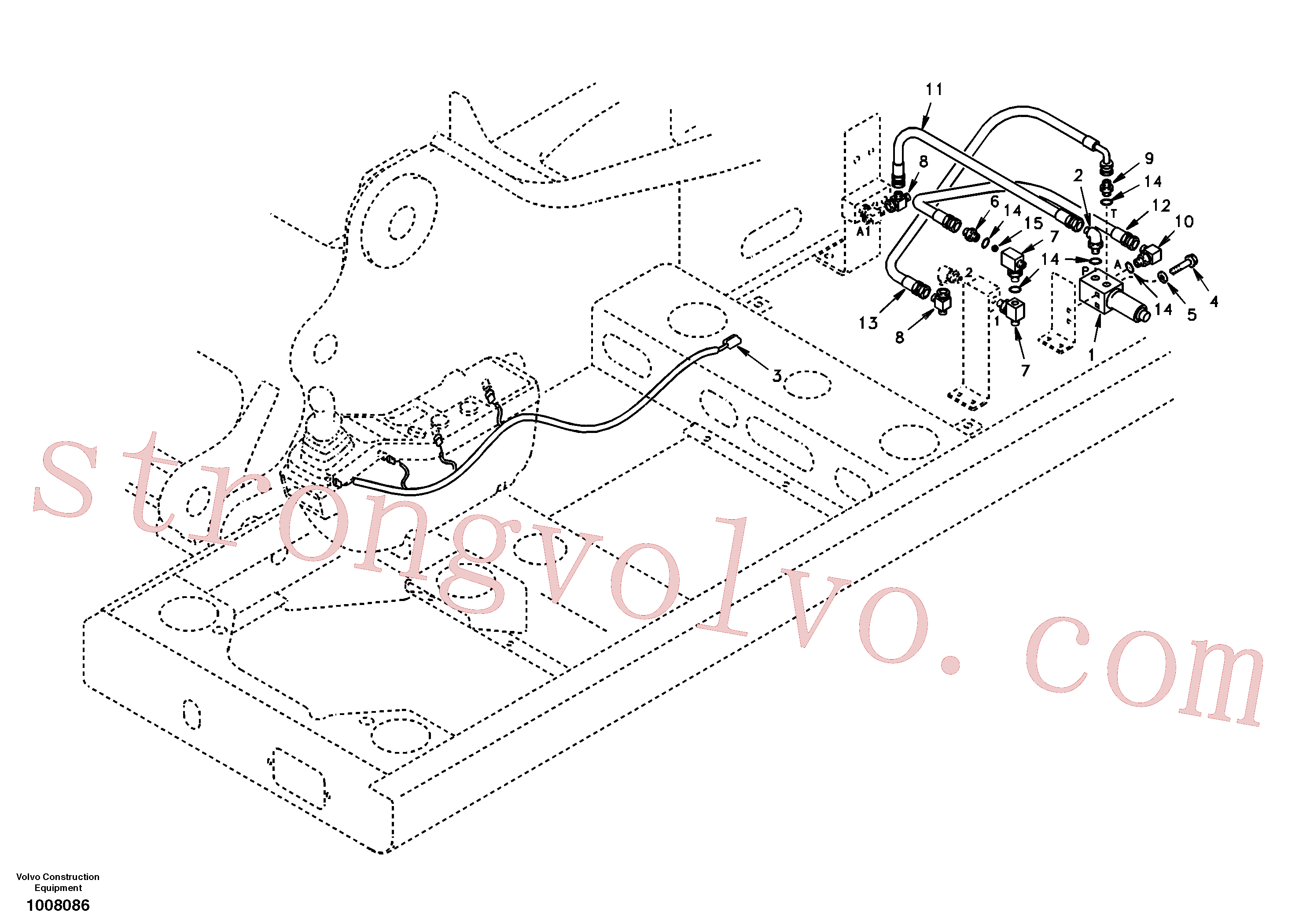 SA9451-02209 Volvo Cablagem para balde articulado(1008086 Montagem)