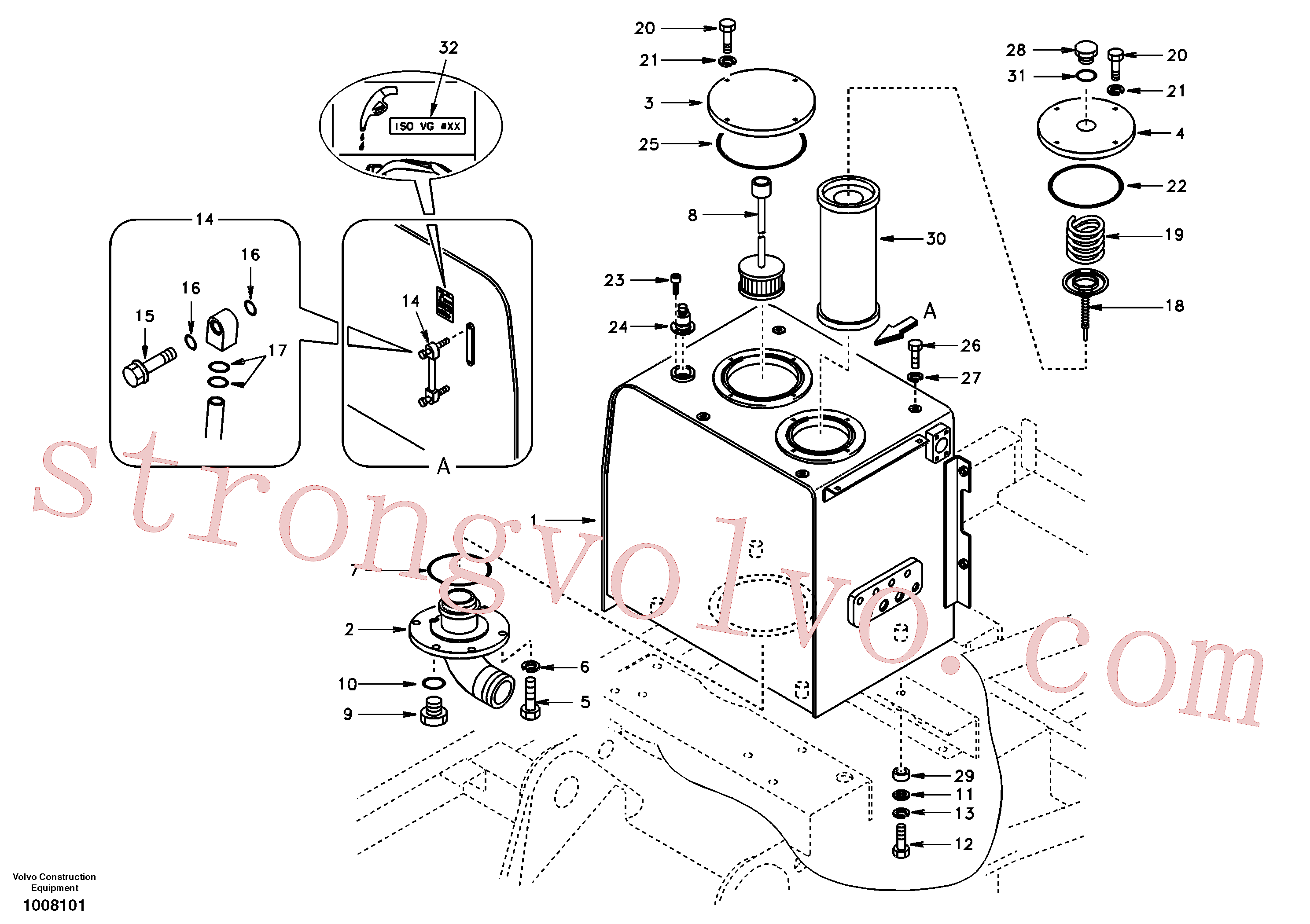 SA1141-02200 Hydr fluid tank Volvo escavadeira
