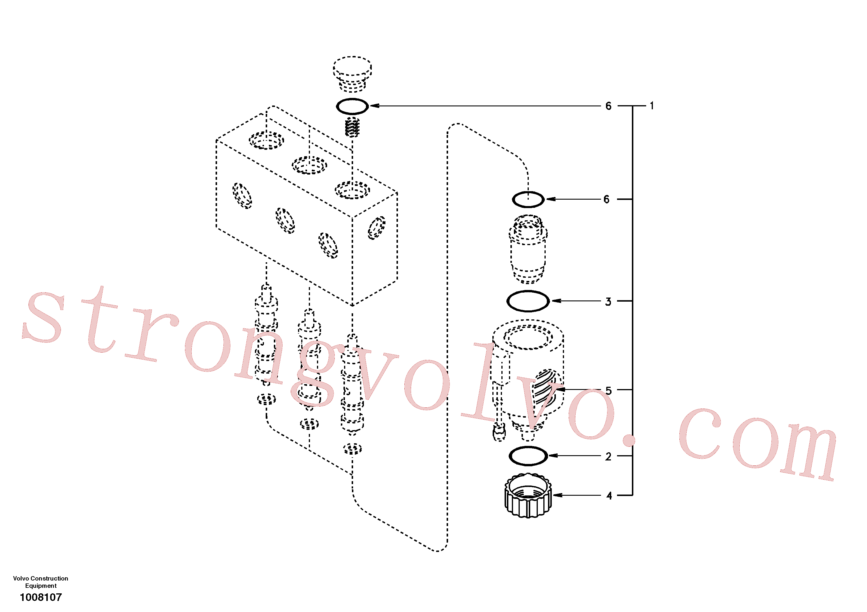 VOE14503080 Volvo Sistema servomotor, válvula solenóide(1008107 Montagem)