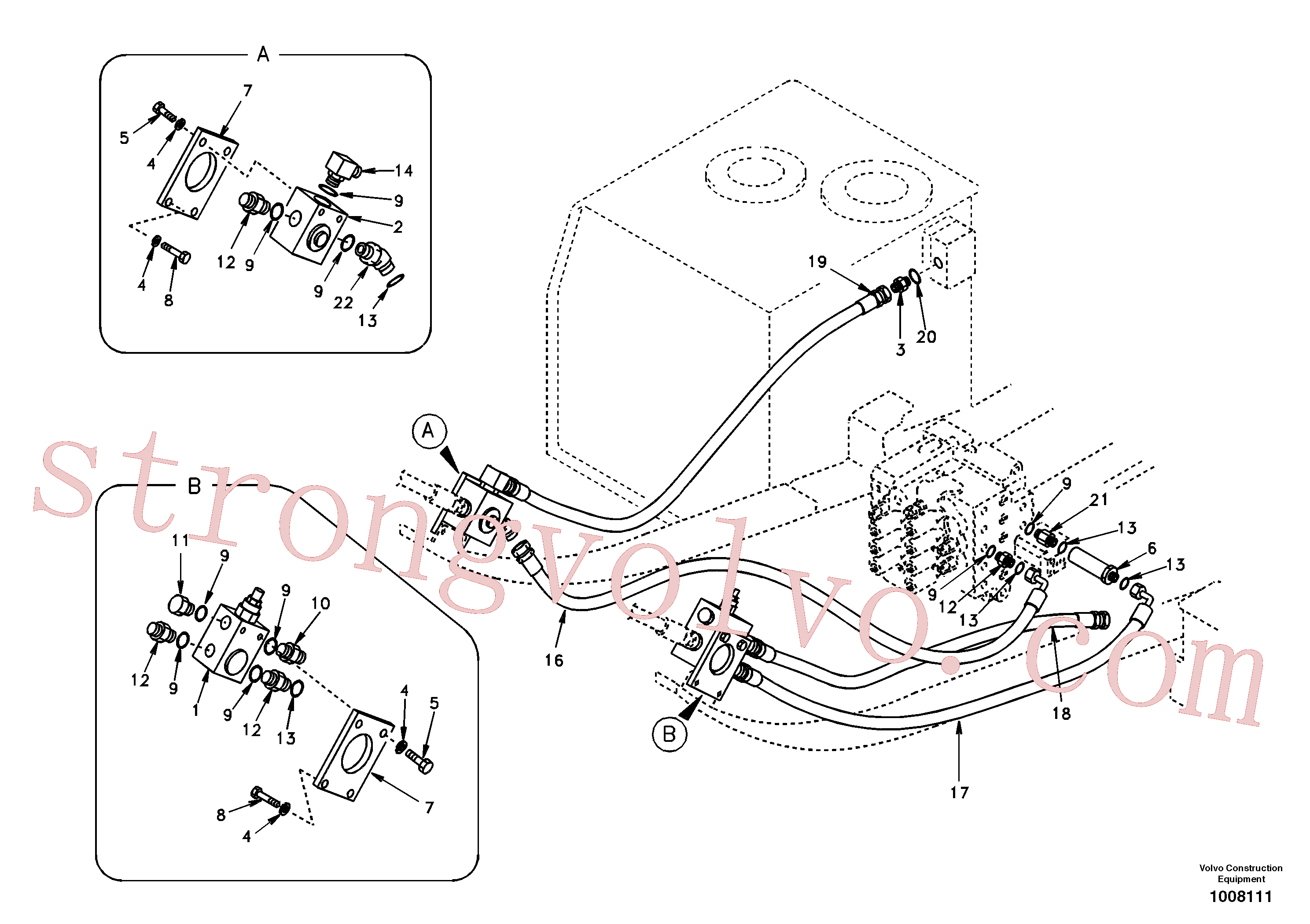 SA9403-05616 Volvo Hidráulica de serviço, martelo e cortador para topo(1008111 Montagem)
