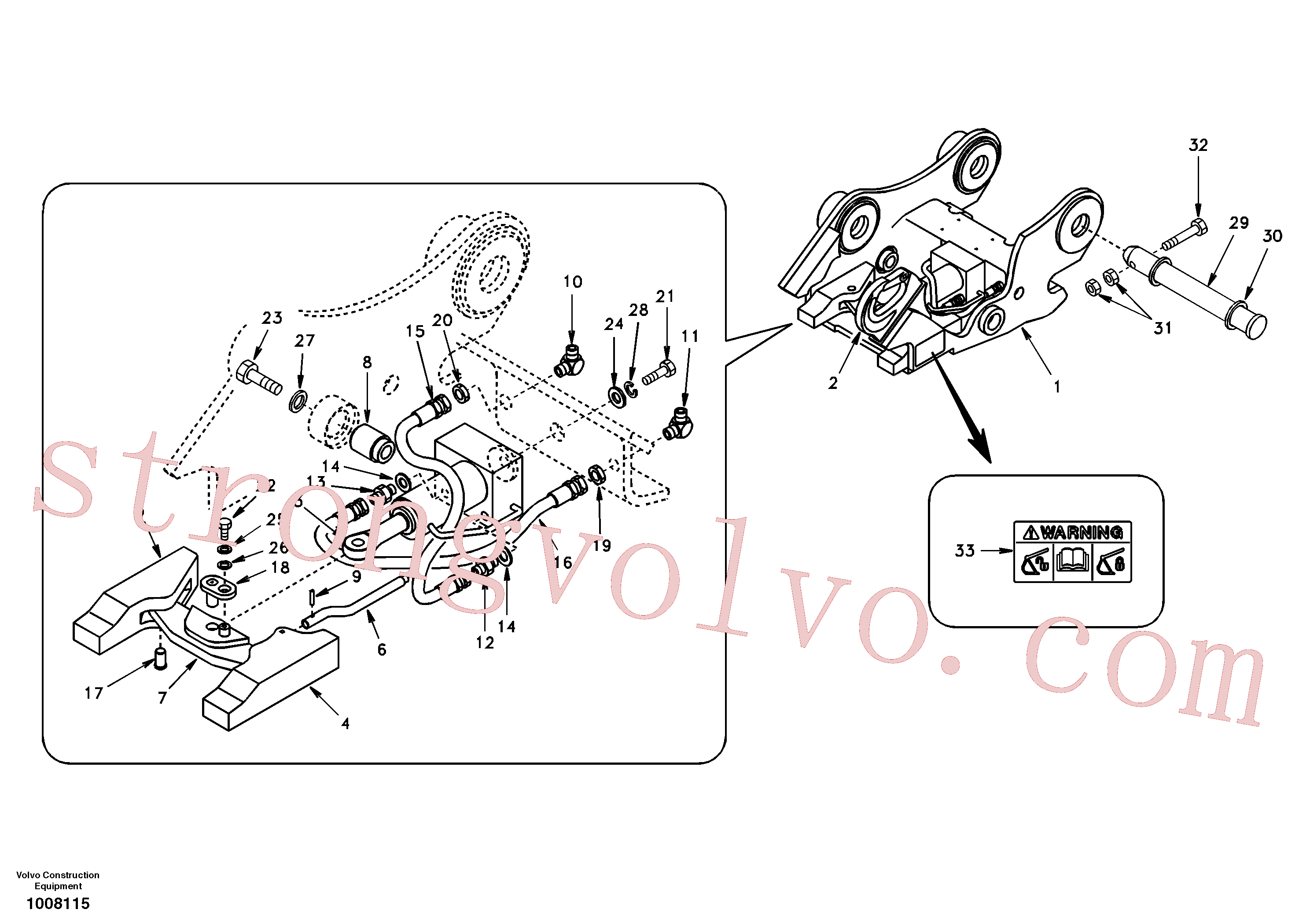 SA1171-75350 Volvo Suporte de acoplamento, QuickFit(1008115 Montagem)