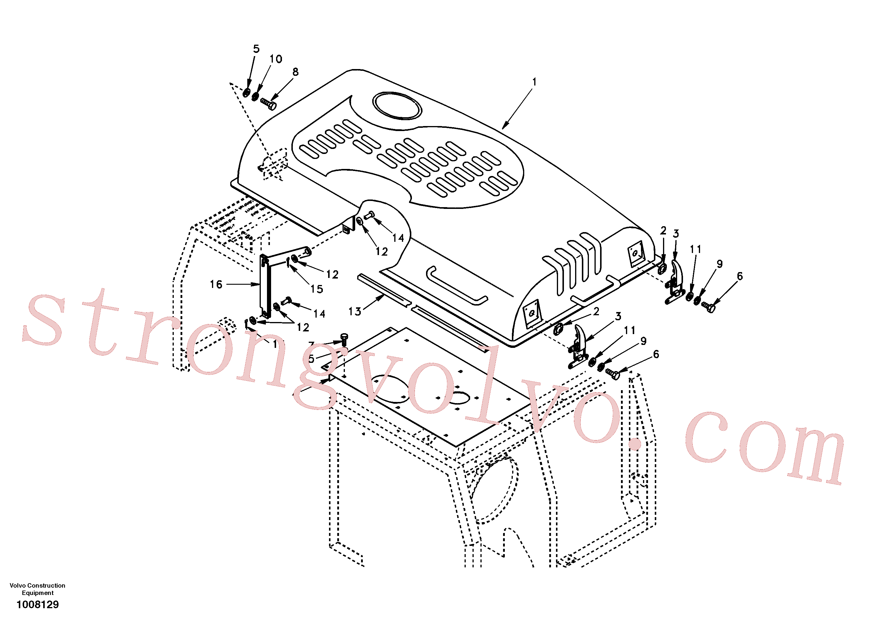 SA9321-21015 Volvo Estrutura da blindagem, cobertura e capot(1008129 Montagem)