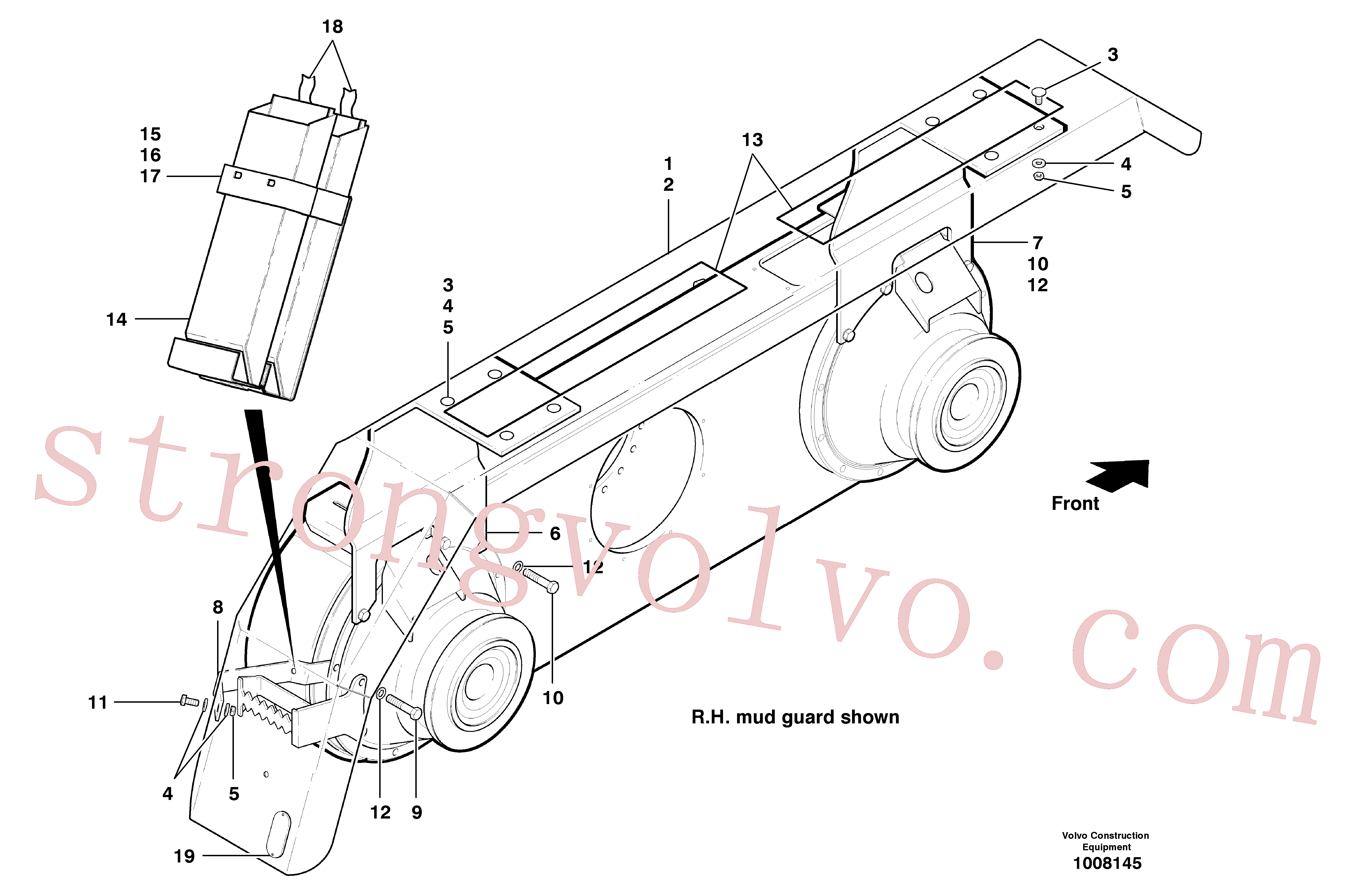 Volvo Montagem VOE13971087 Porca trava Acessórios