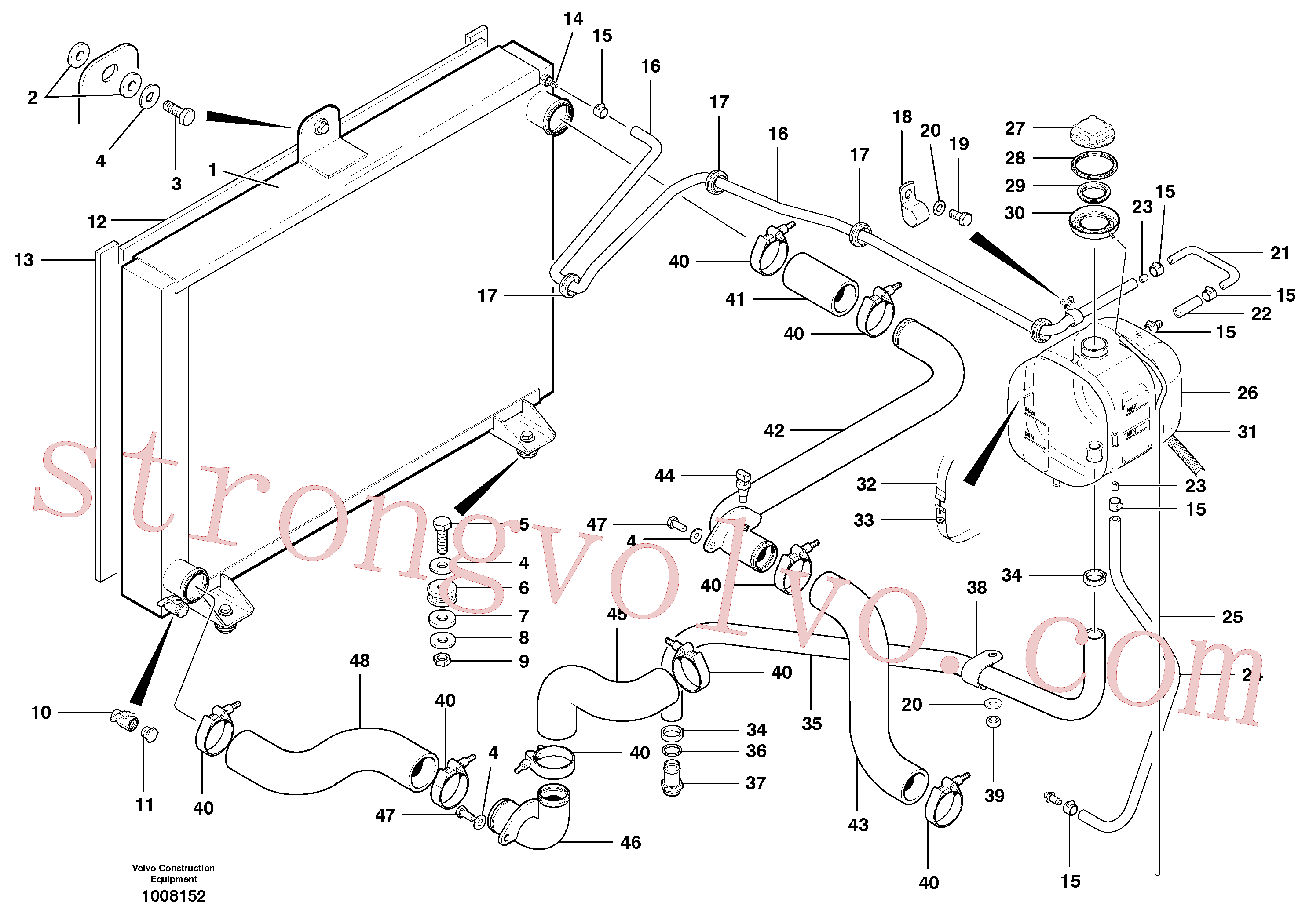 China Made VOE984998 Braçadeira da mangueira Volvo Acessórios para escavadeira