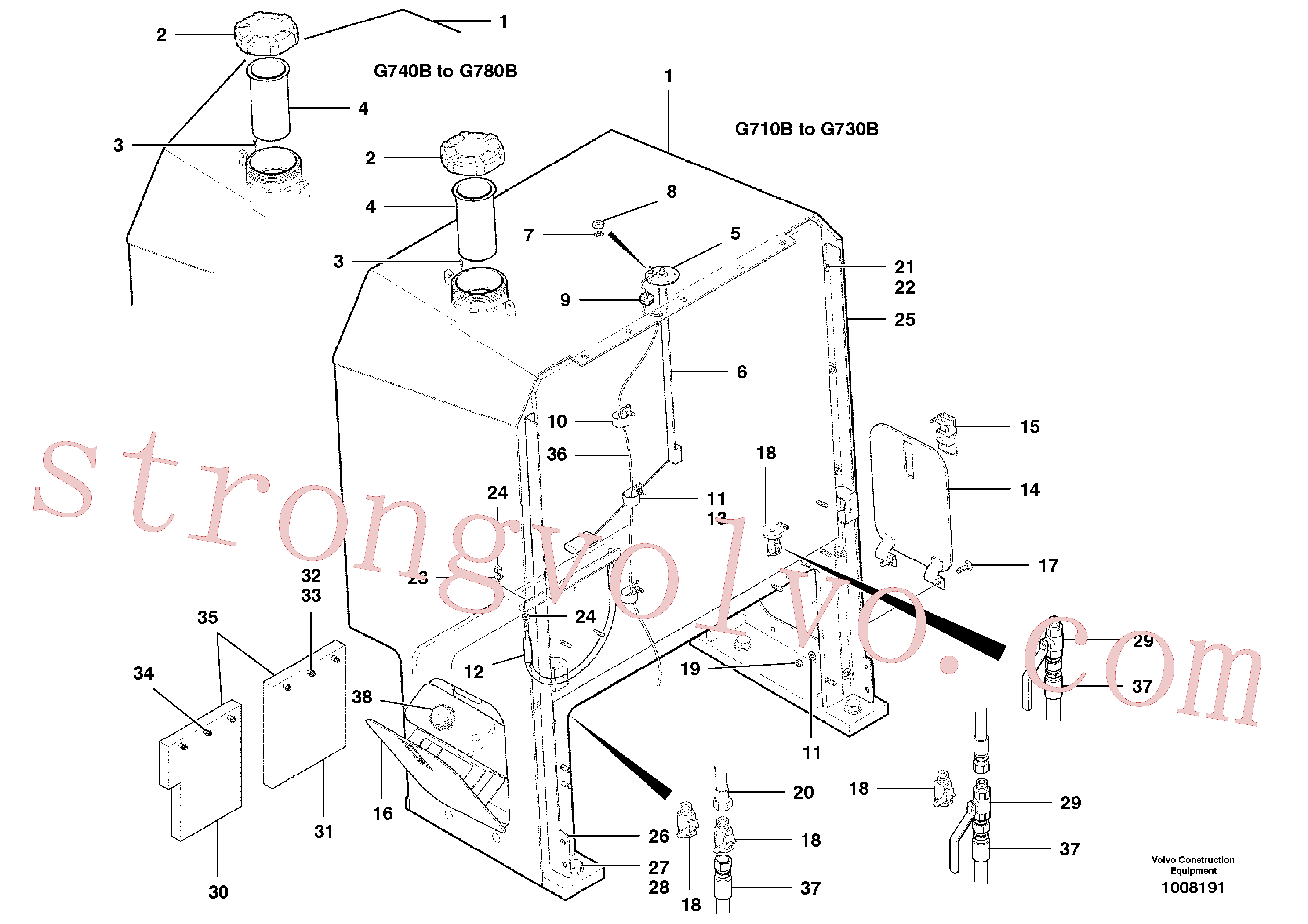 VOE930850 Volvo Depósito de combustível(1008191 Montagem)
